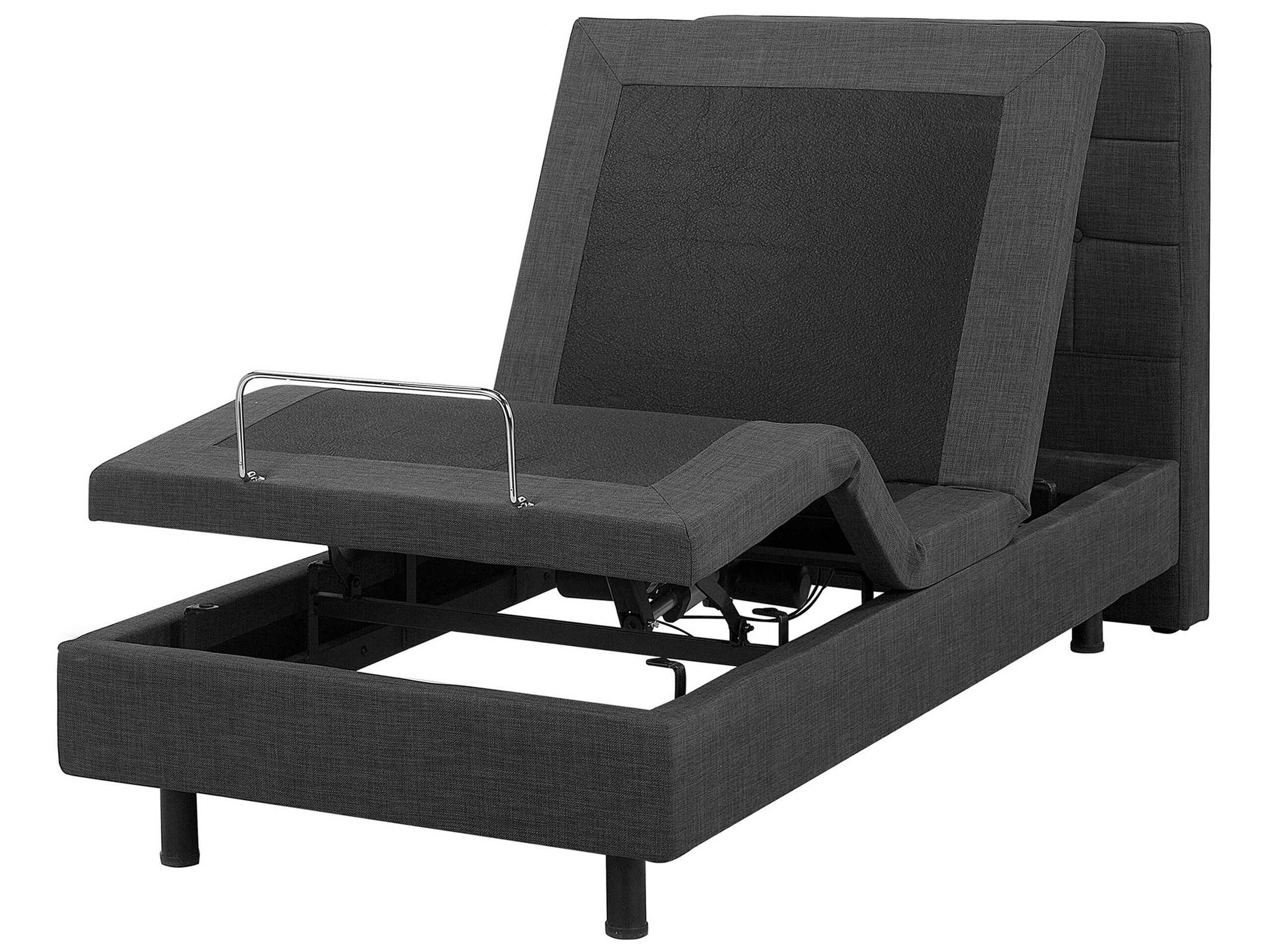 Fabric EU Small Single Adjustable Bed Grey DUKE - Gemini Interiors