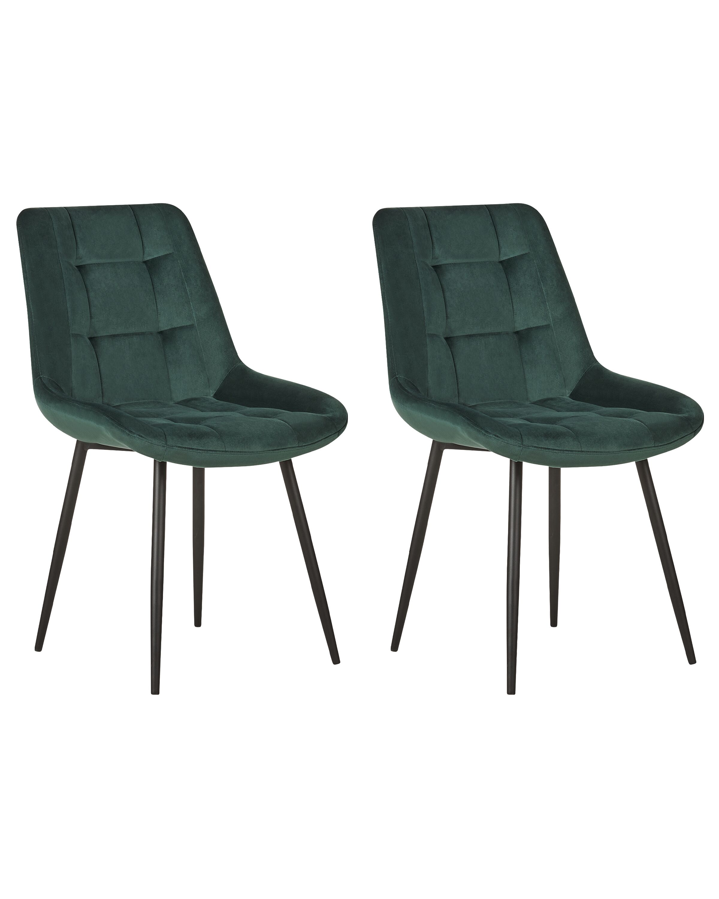 Set of 2 Velvet Dining Chairs Dark Green MELROSE - Gemini Interiors