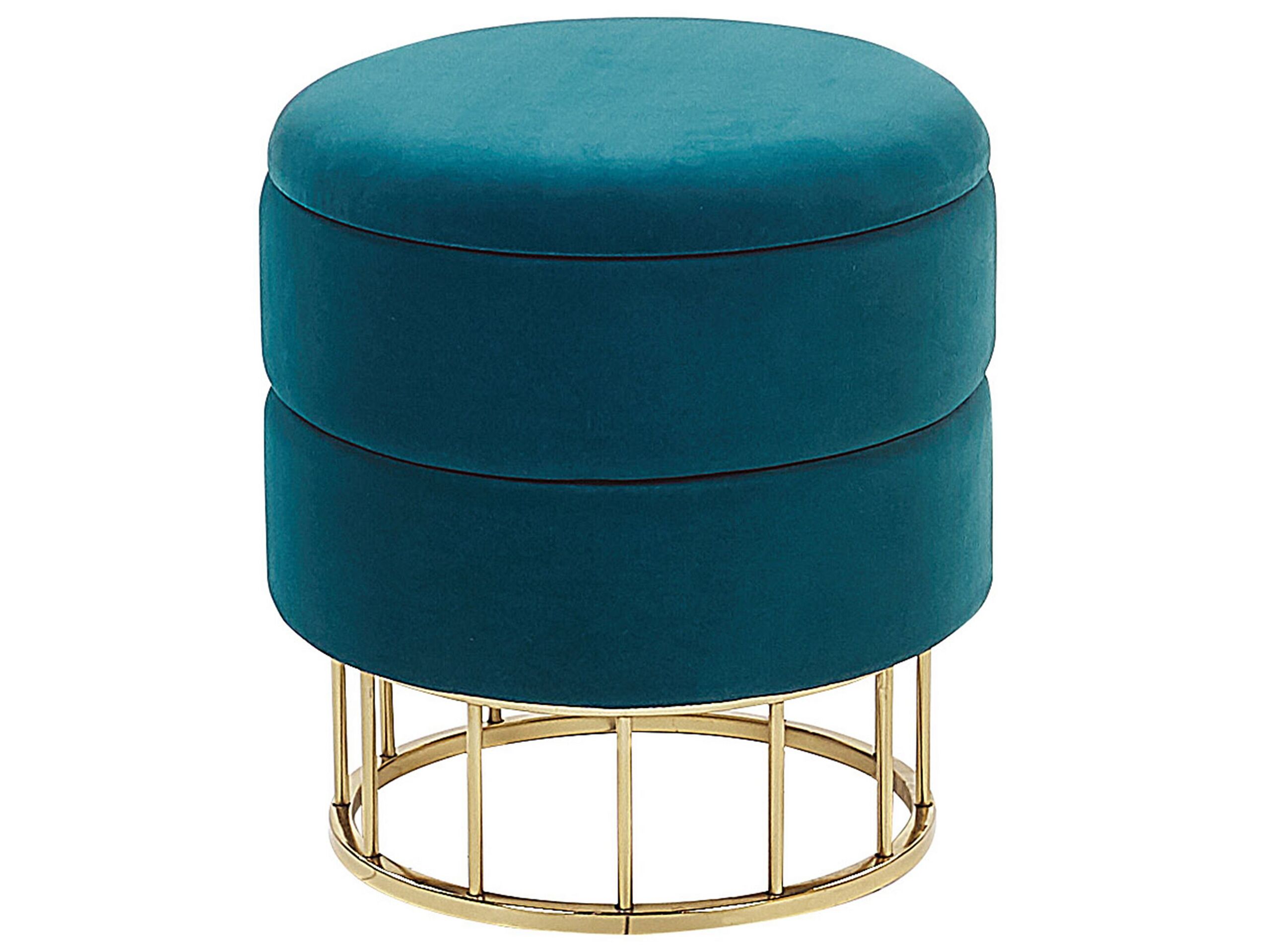 Storage Pouffe Teal Blue ELGIN - Gemini Interiors
