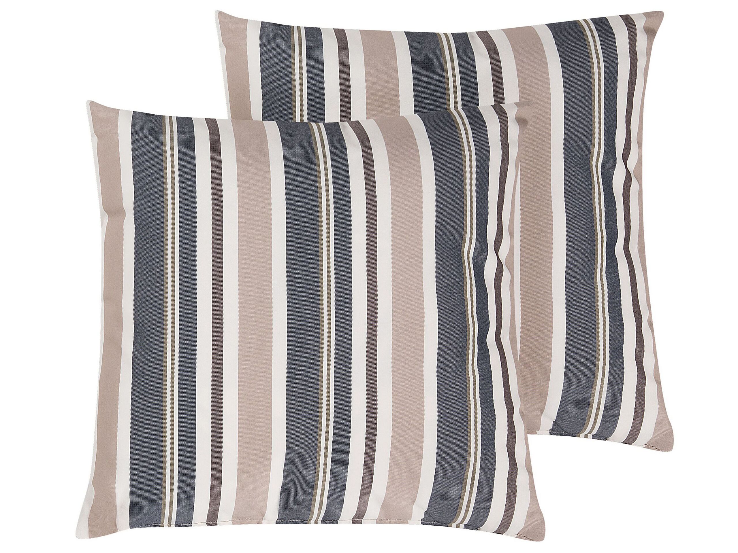 Set of 2 Outdoor Cushions 40 x 40 cm Blue and Beige KASTOS - Gemini Interiors