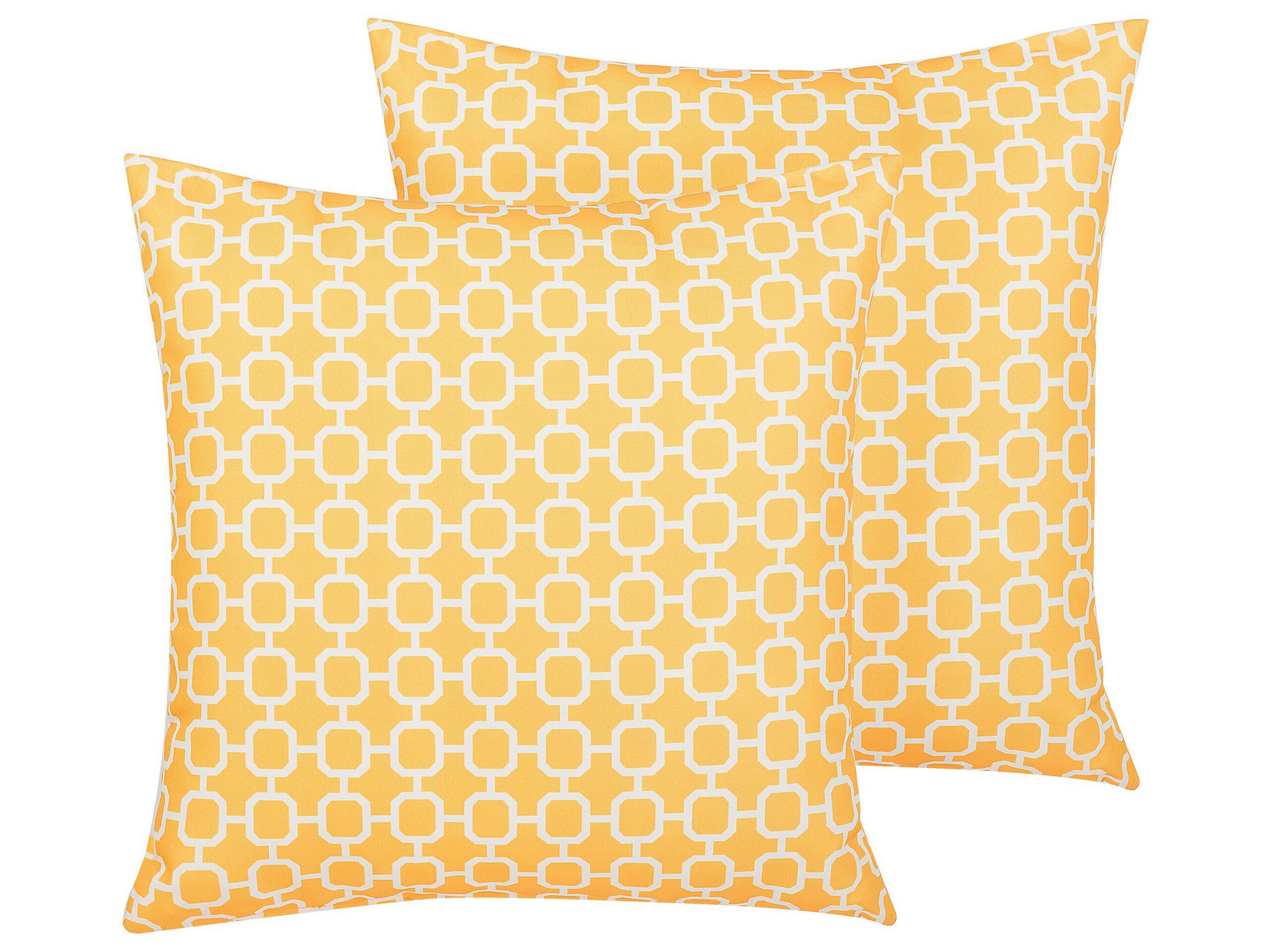 Set of 2 Outdoor Cushions 40 x 40 cm Yellow ASTAKOS - Gemini Interiors