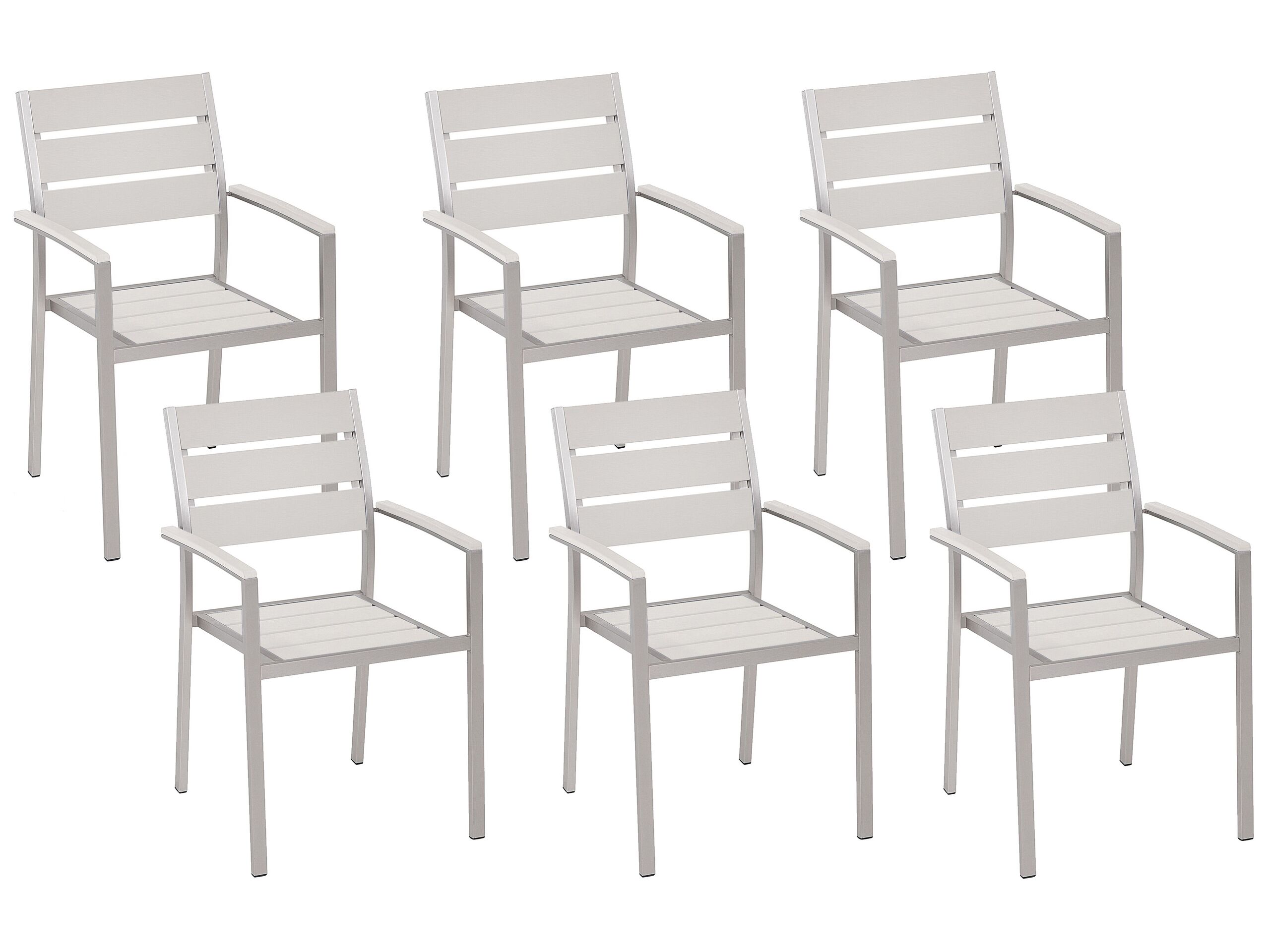 Set of 6 Garden Dining Chairs White VERNIO - Gemini Interiors