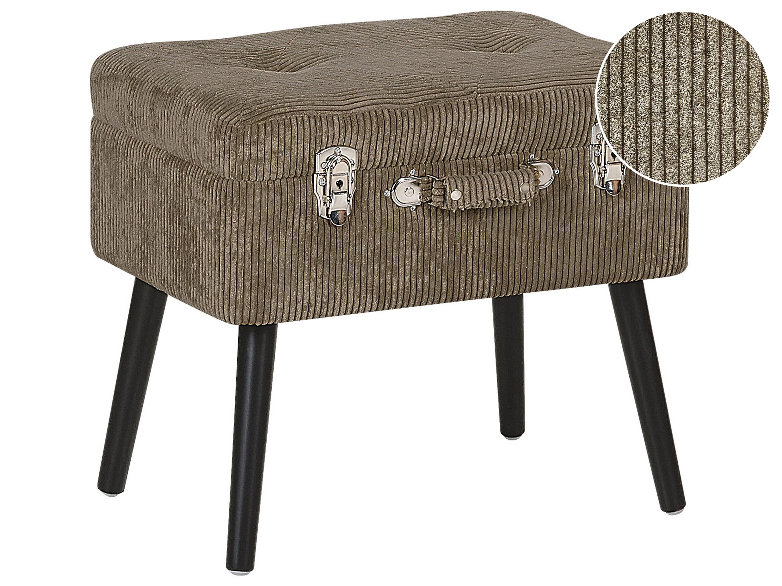 Corduroy Storage Stool Light Brown MALLARD - Gemini Interiors