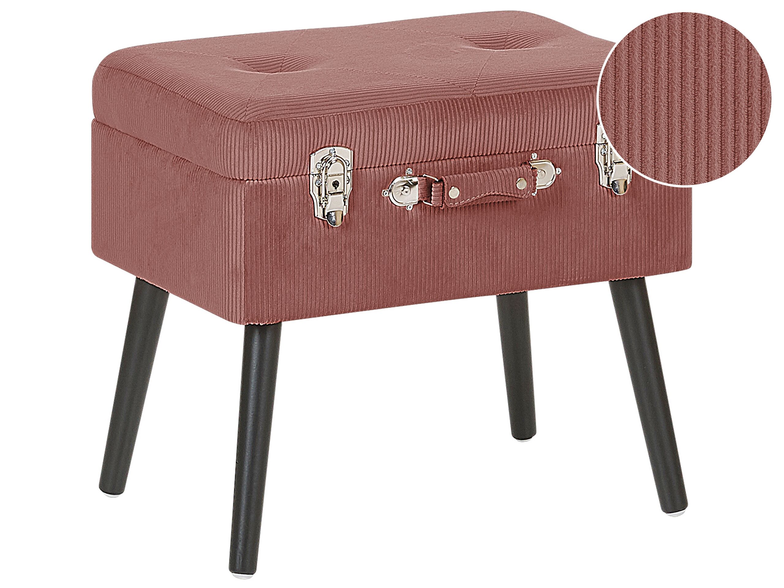 Corduroy Storage Stool Pink MALLARD - Gemini Interiors
