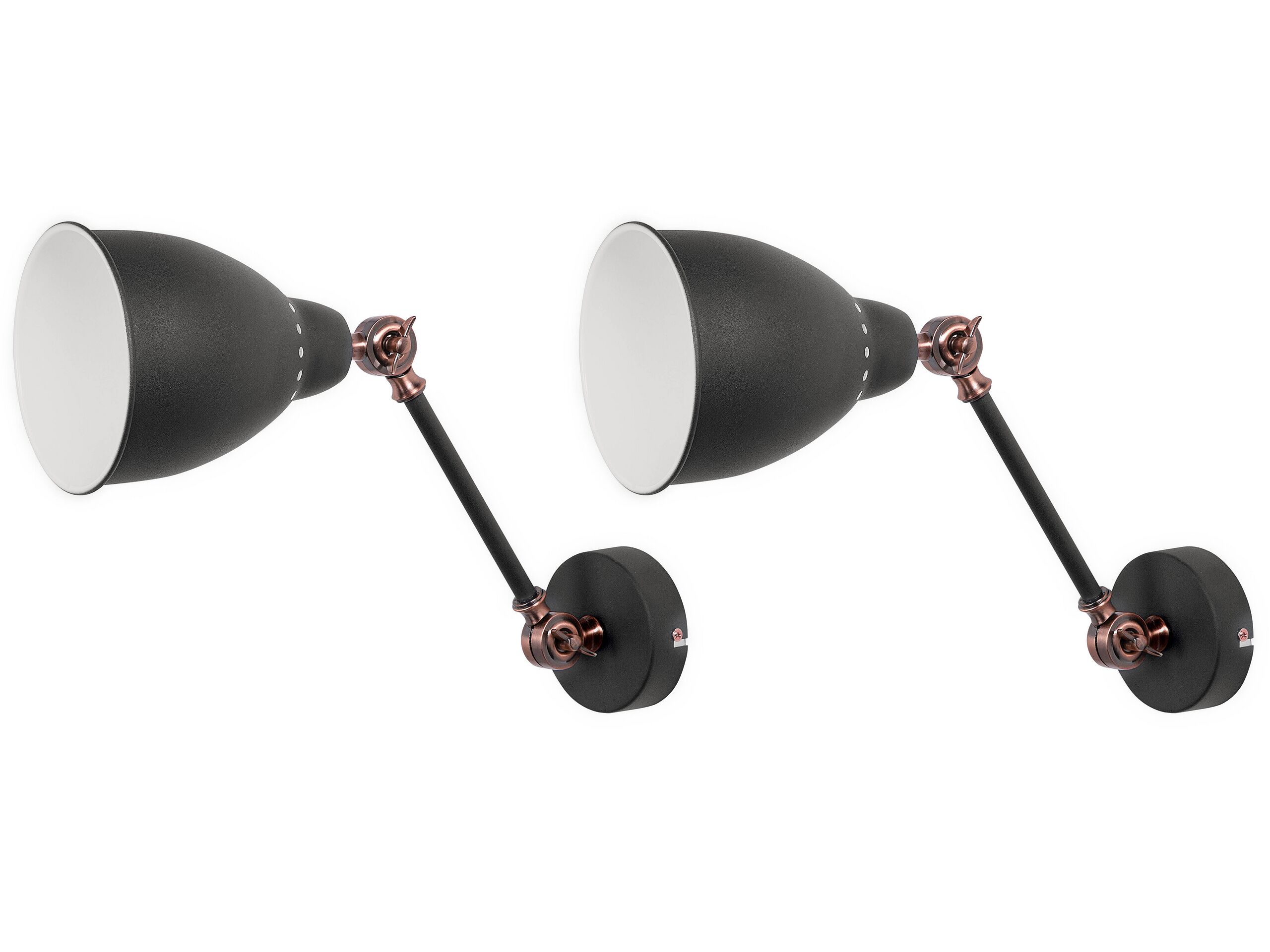 Set of 2 Wall Lights Graphite Grey MISSISSIPPI - Gemini Interiors