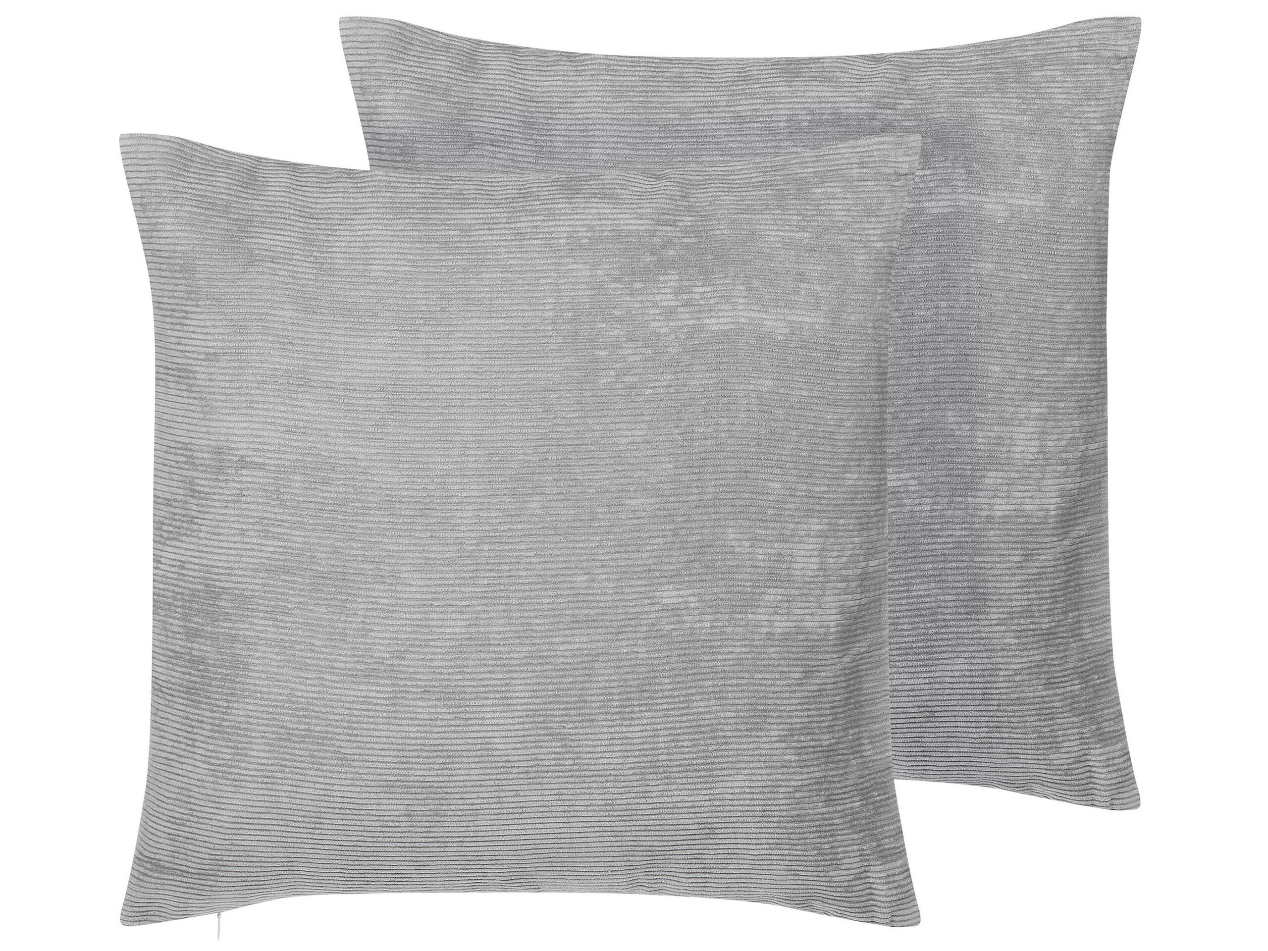 Set of 2 Cord Cushions 45x45cm Grey - Gemini Interiors
