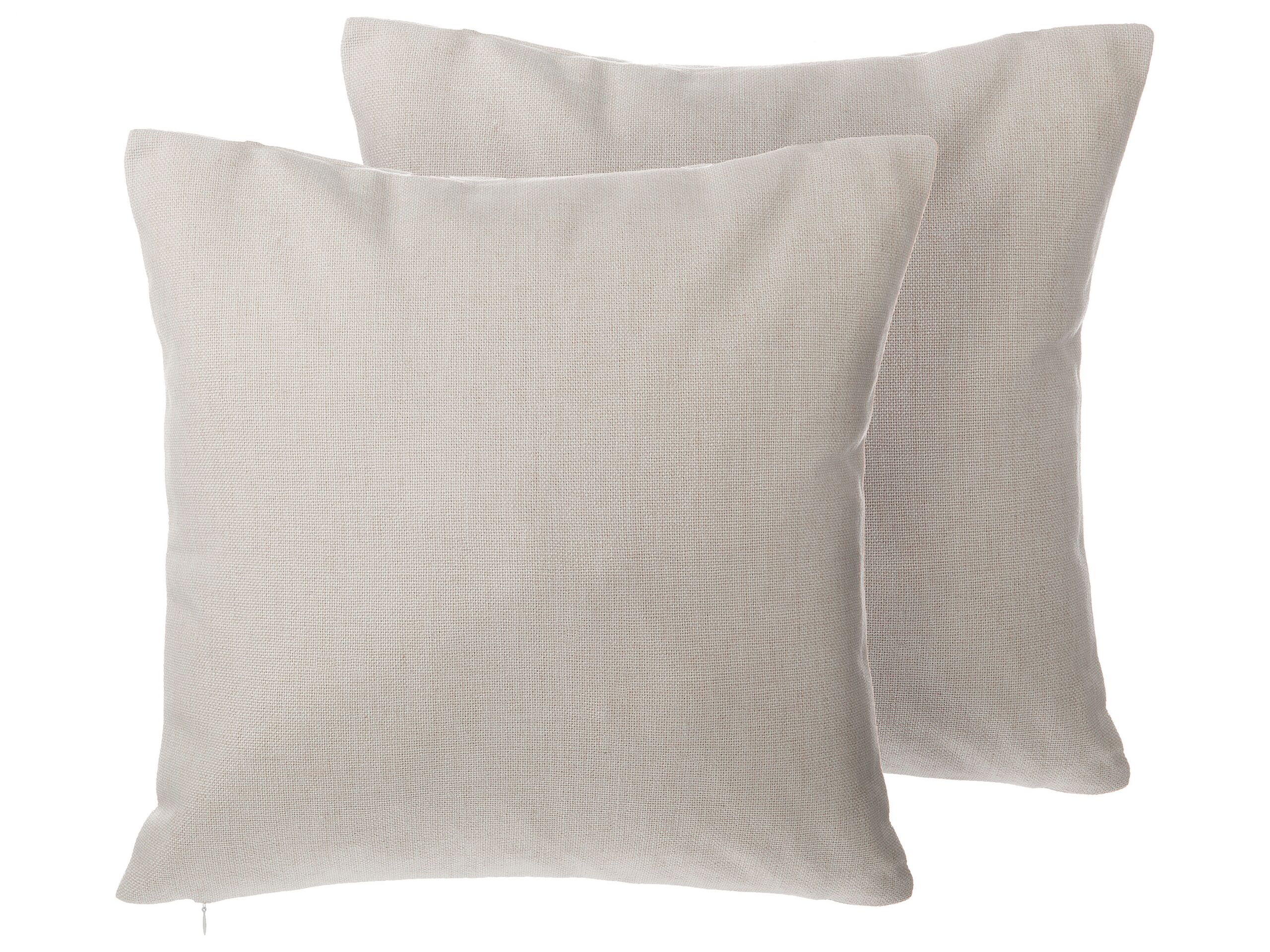 Set of 2 Studded Cushions 45x45cm Beige - Gemini Interiors