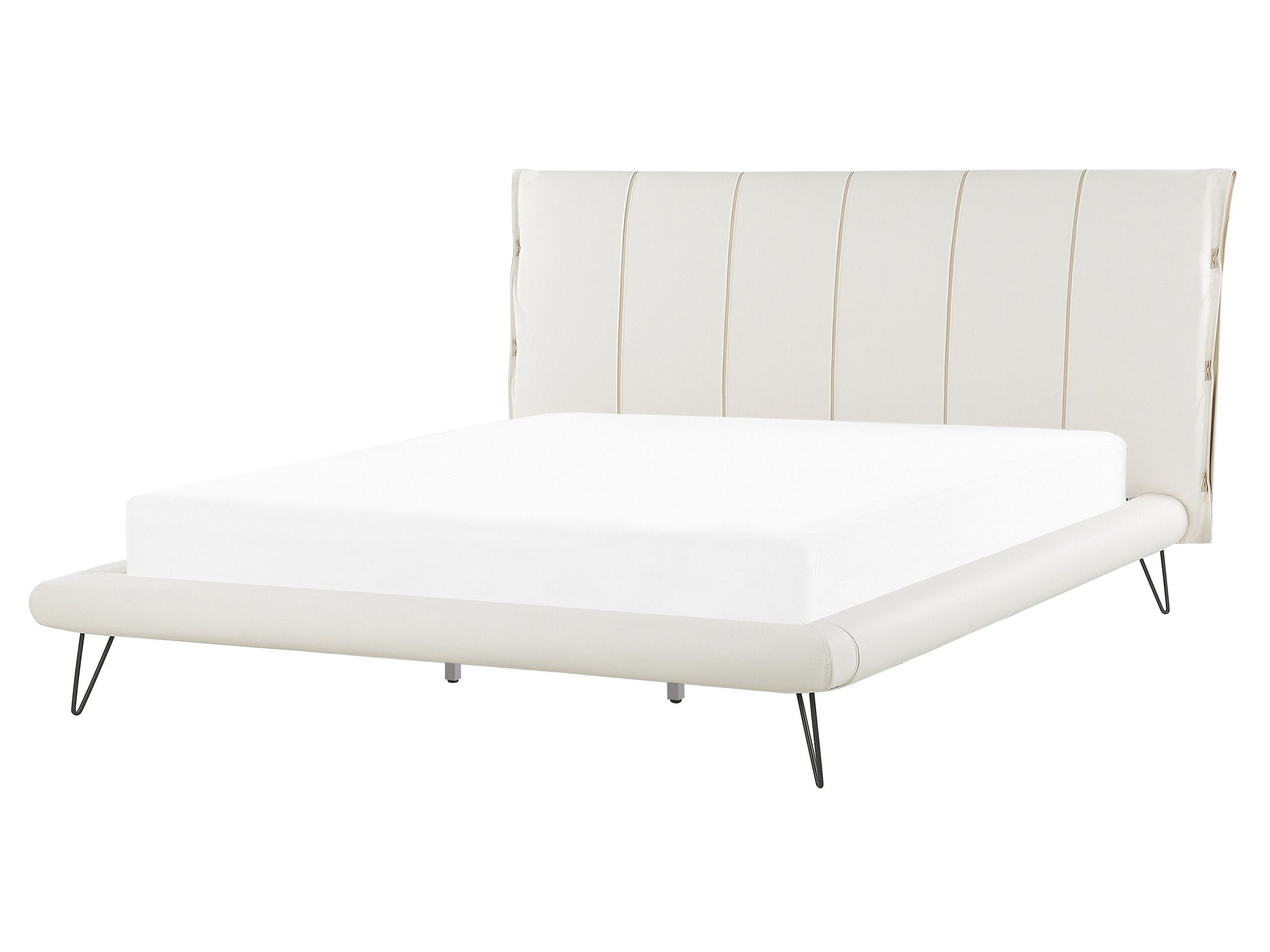 Faux Leather EU King Size Bed White BETIN - Gemini Interiors
