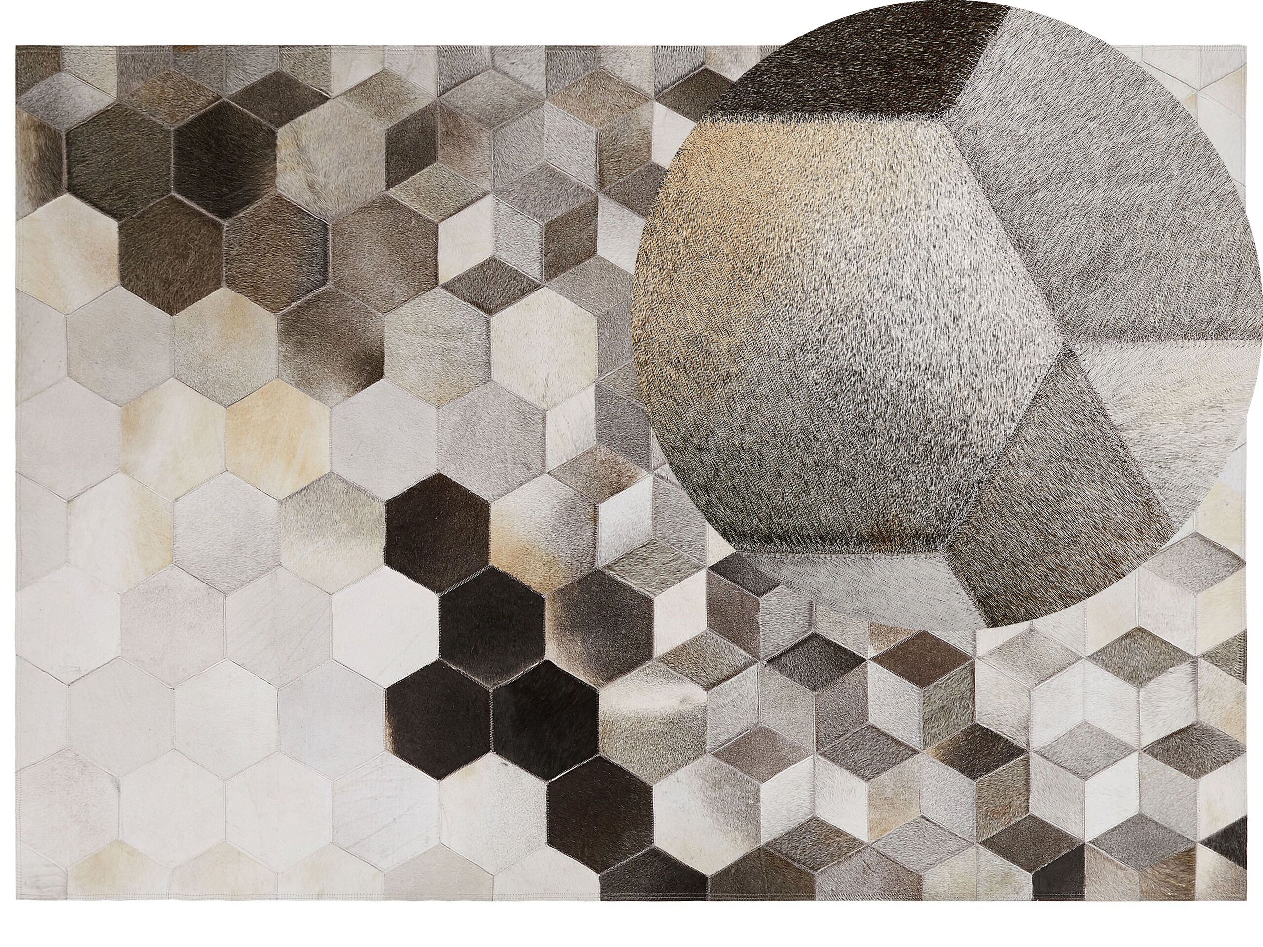 Cowhide Area Rug 160x230cm Grey - Gemini Interiors