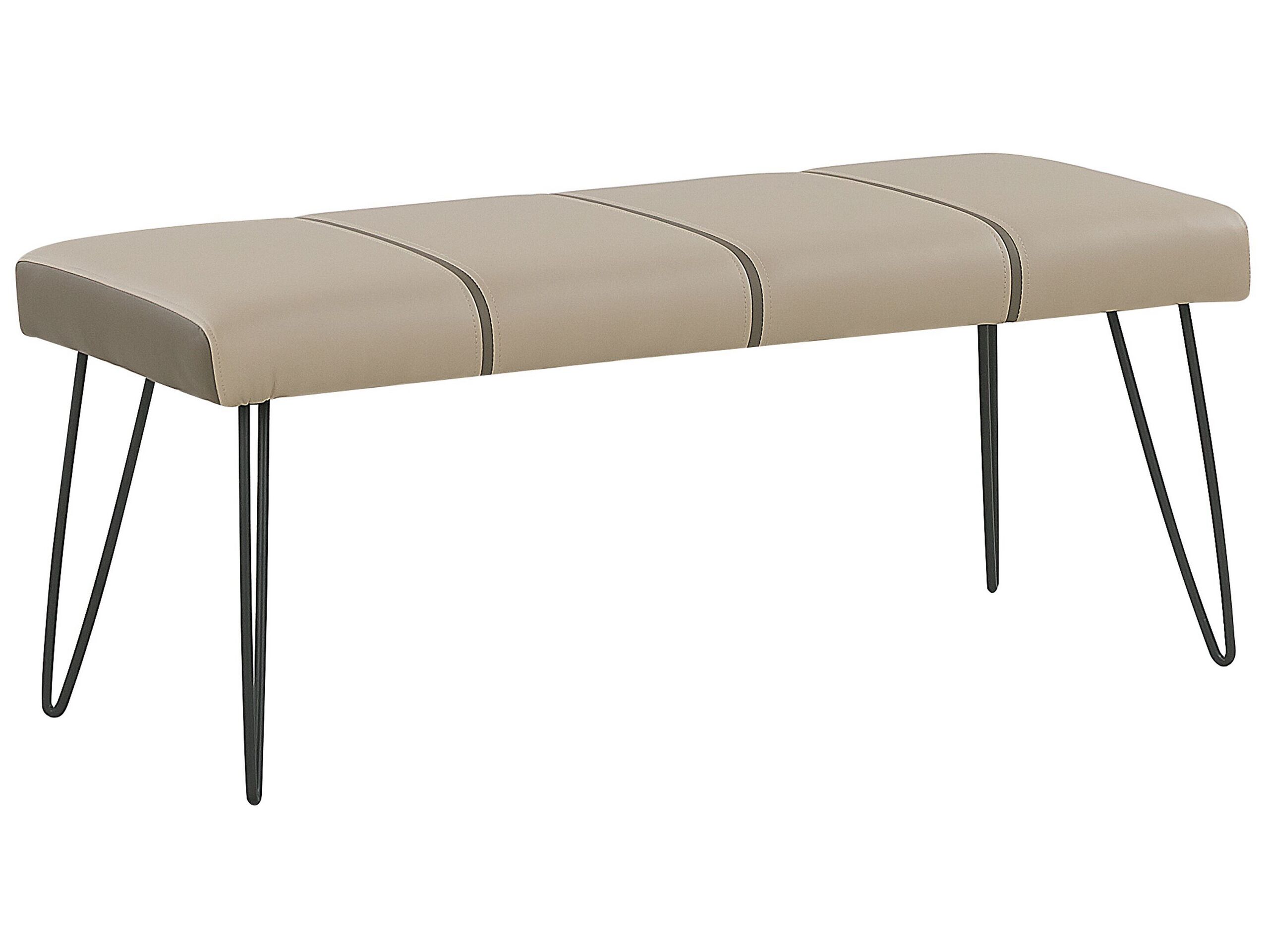 Faux Leather Bedroom Bench Beige BETIN - Gemini Interiors