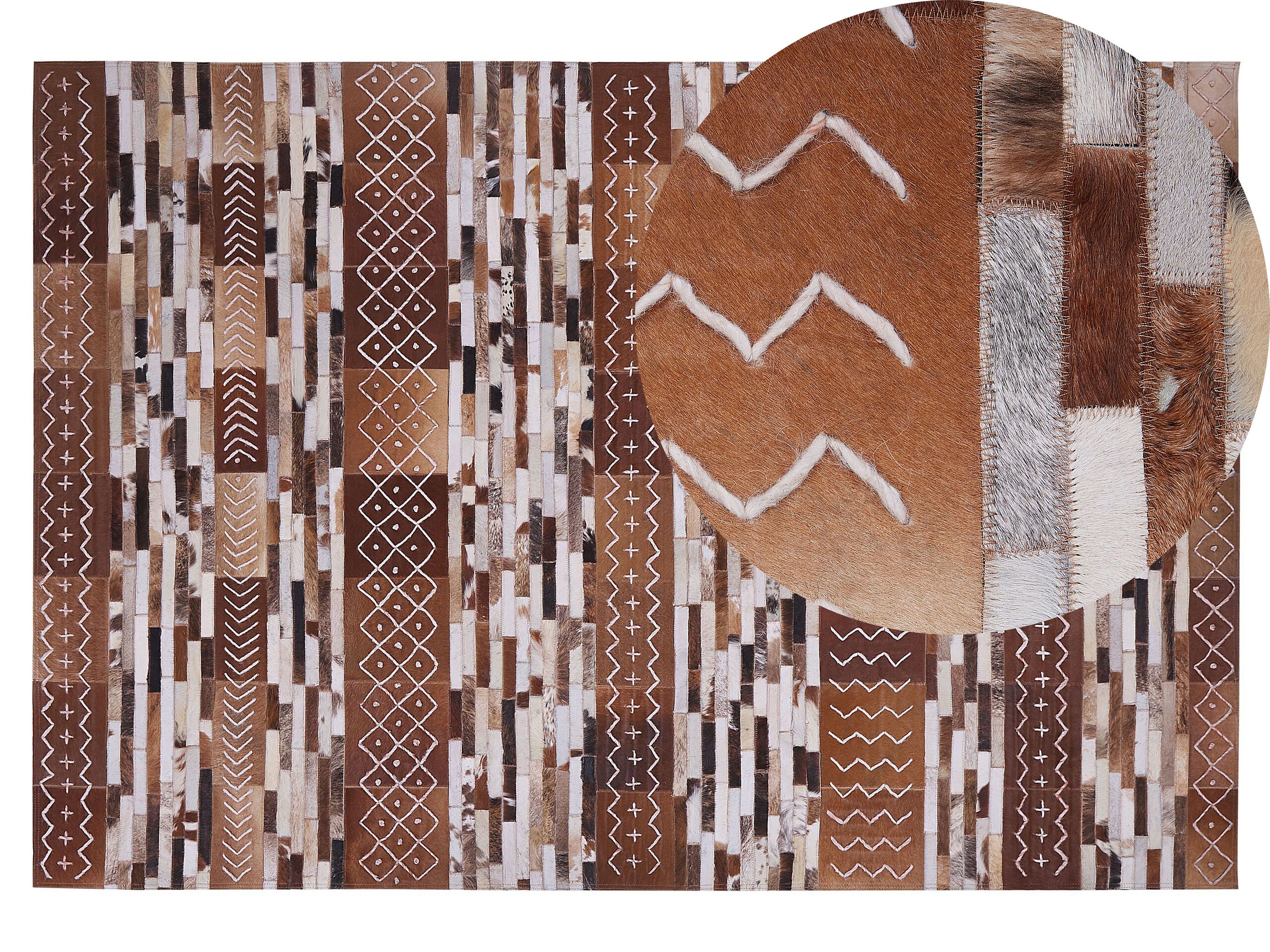 Cowhide Area Rug 140x200cm Brown - Gemini Interiors