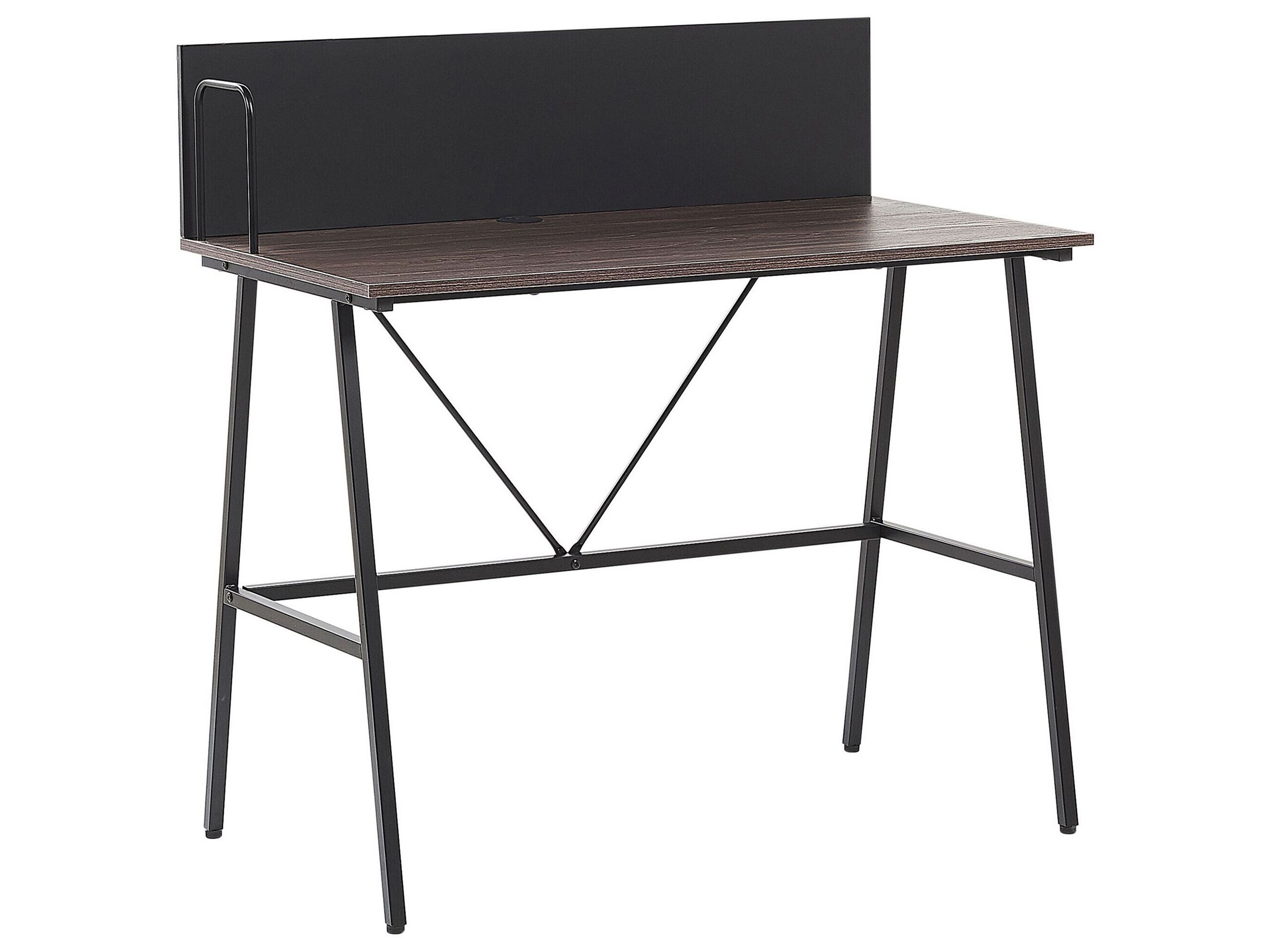 Home Office Desk 100 x 50 cm Dark Wood HASTINGS - Gemini Interiors