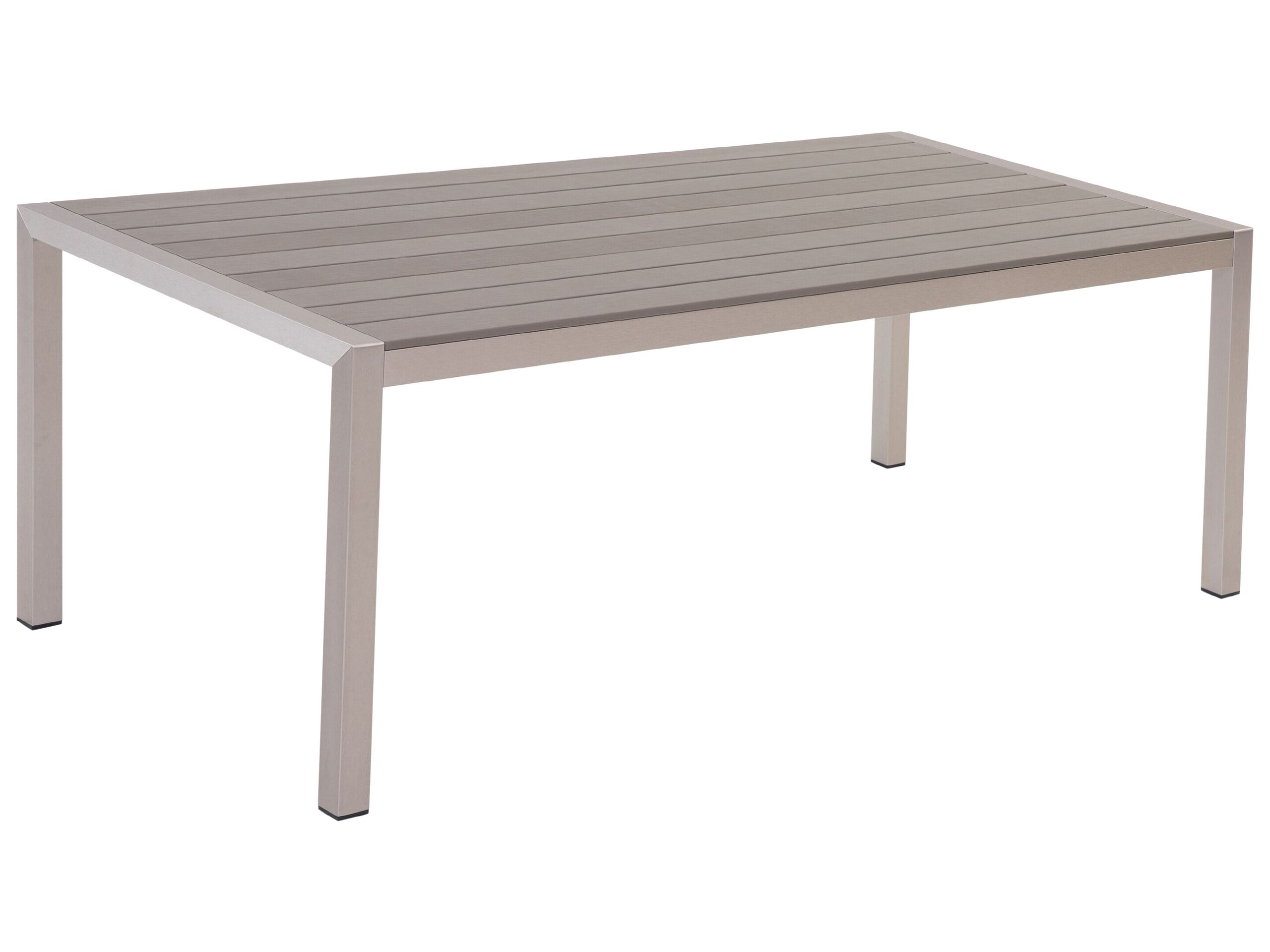 Aluminium Garden Table 180 x 90 cm Grey VERNIO - Gemini Interiors