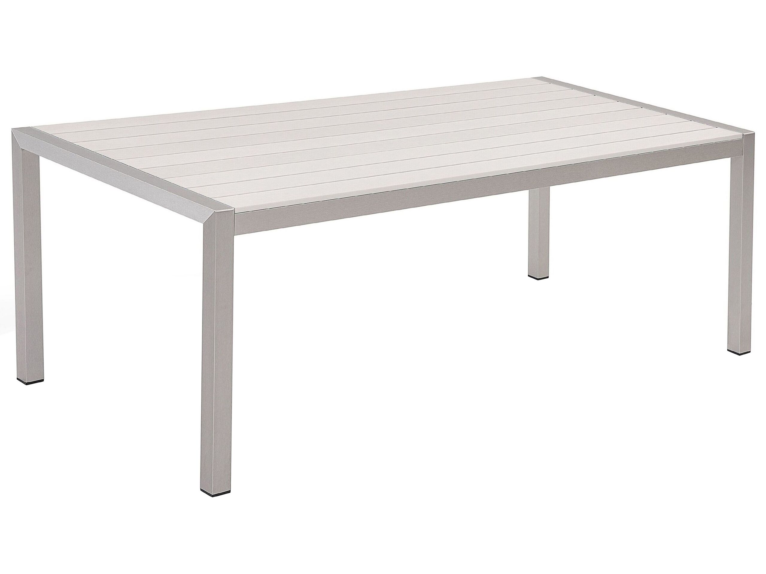 Aluminium Garden Table 180 x 90 cm White VERNIO - Gemini Interiors