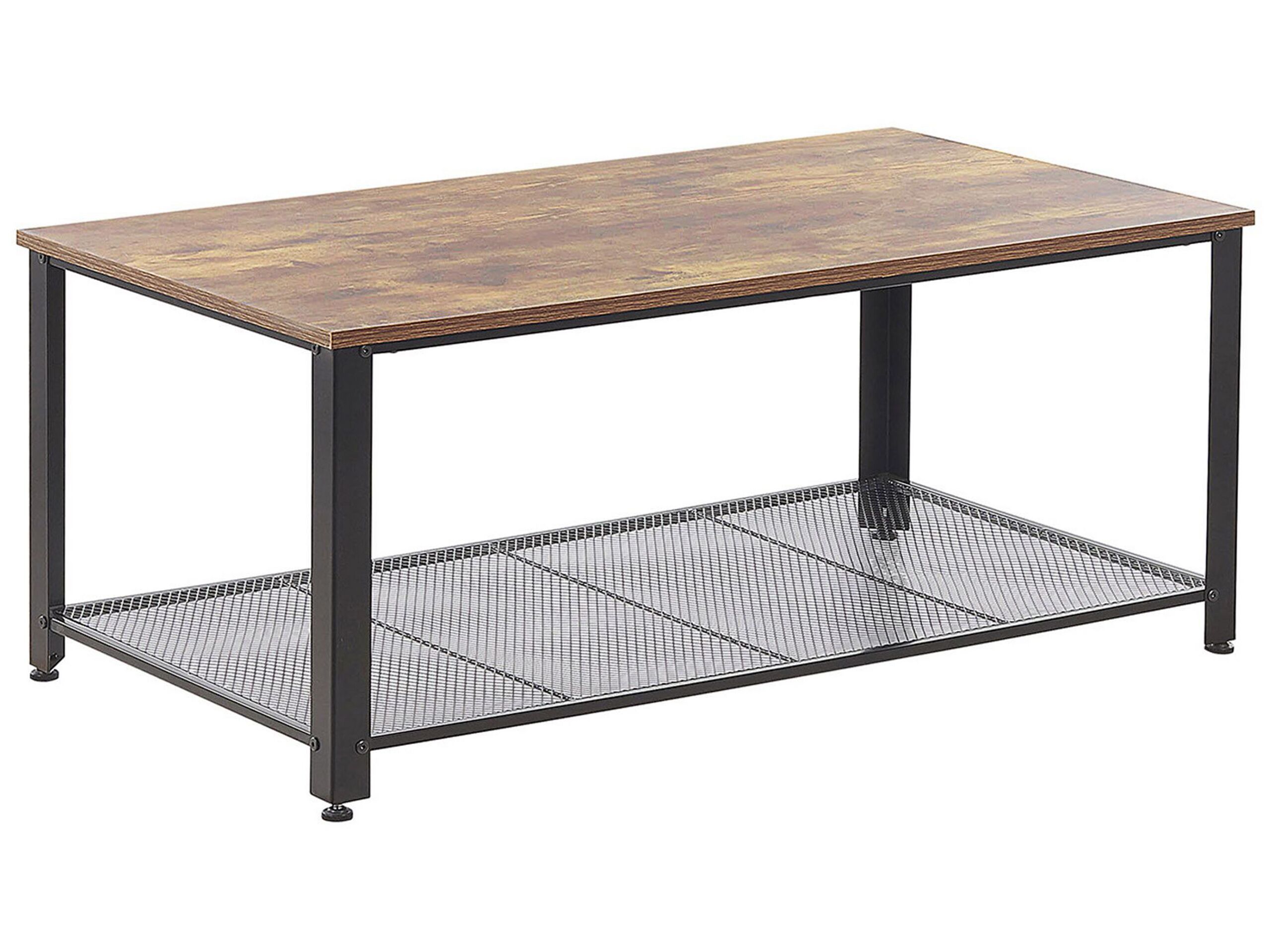 Coffee Table with Shelf Dark Wood with Black ASTON - Gemini Interiors