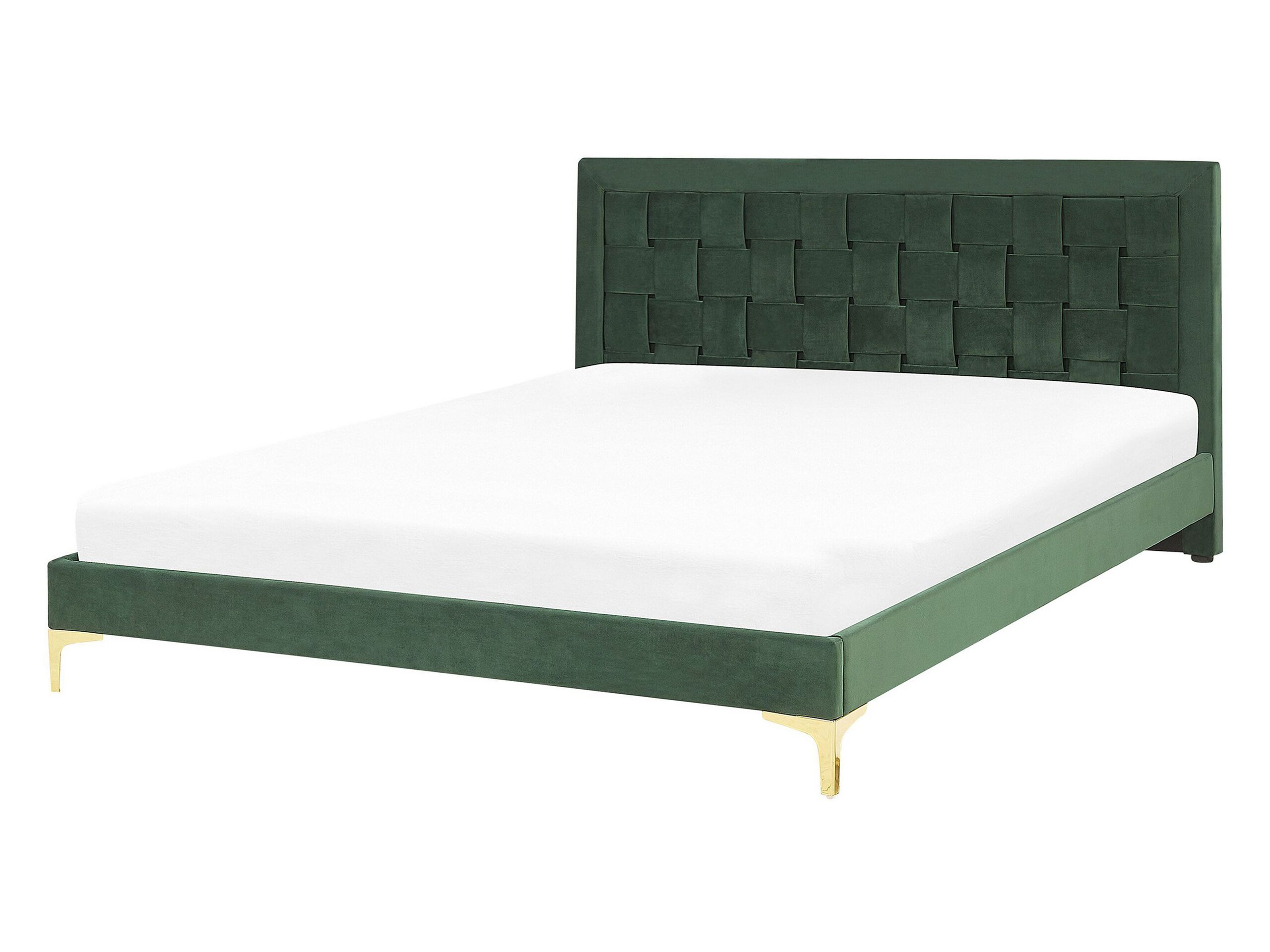 Velvet EU Double Bed Green LIMOUX - Gemini Interiors