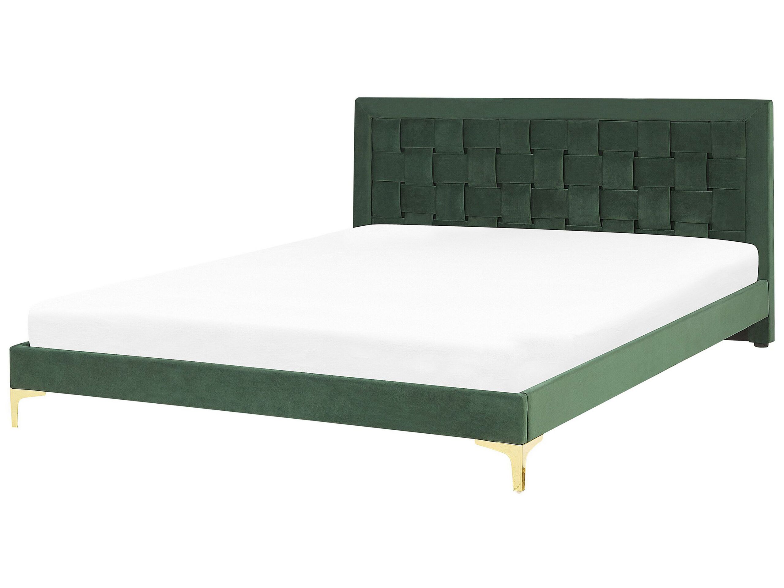 Velvet EU Super King Size Bed Green LIMOUX - Gemini Interiors