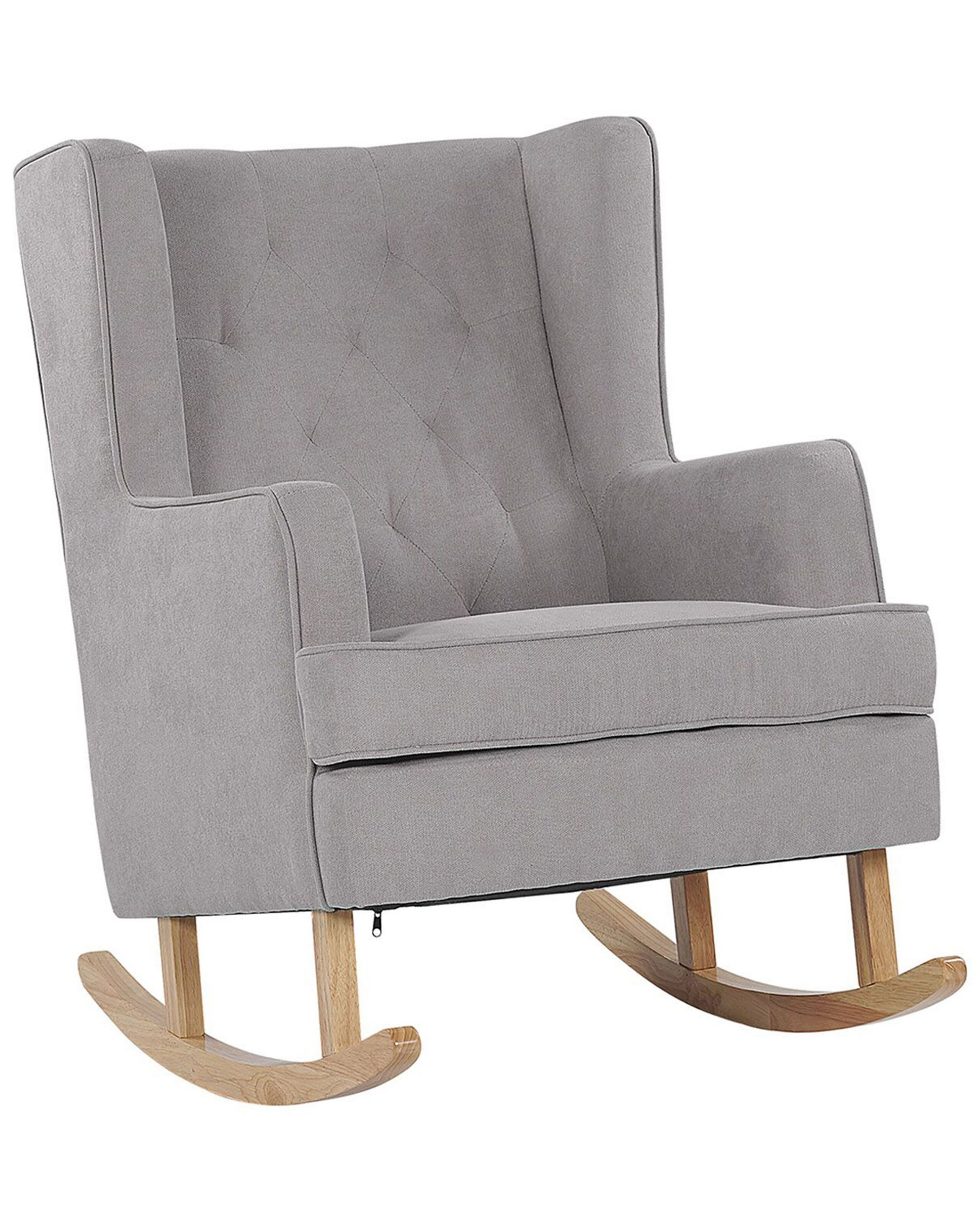 Fabric Rocking Chair Light Grey TRONDHEIM II - Gemini Interiors