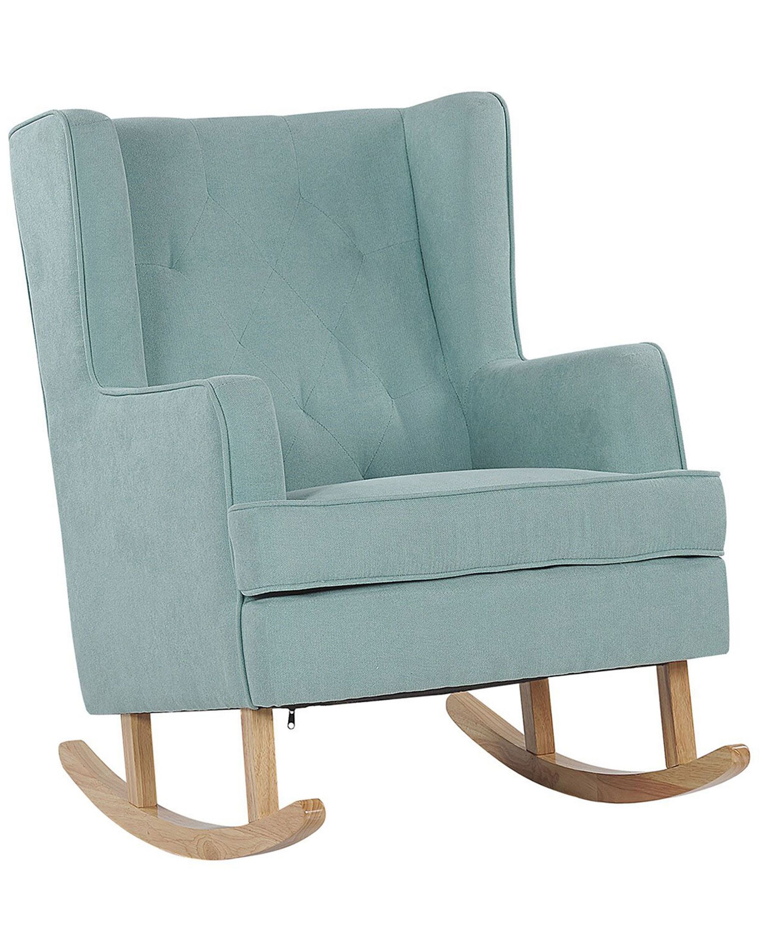 Fabric Rocking Chair Mint Green TRONDHEIM II - Gemini Interiors