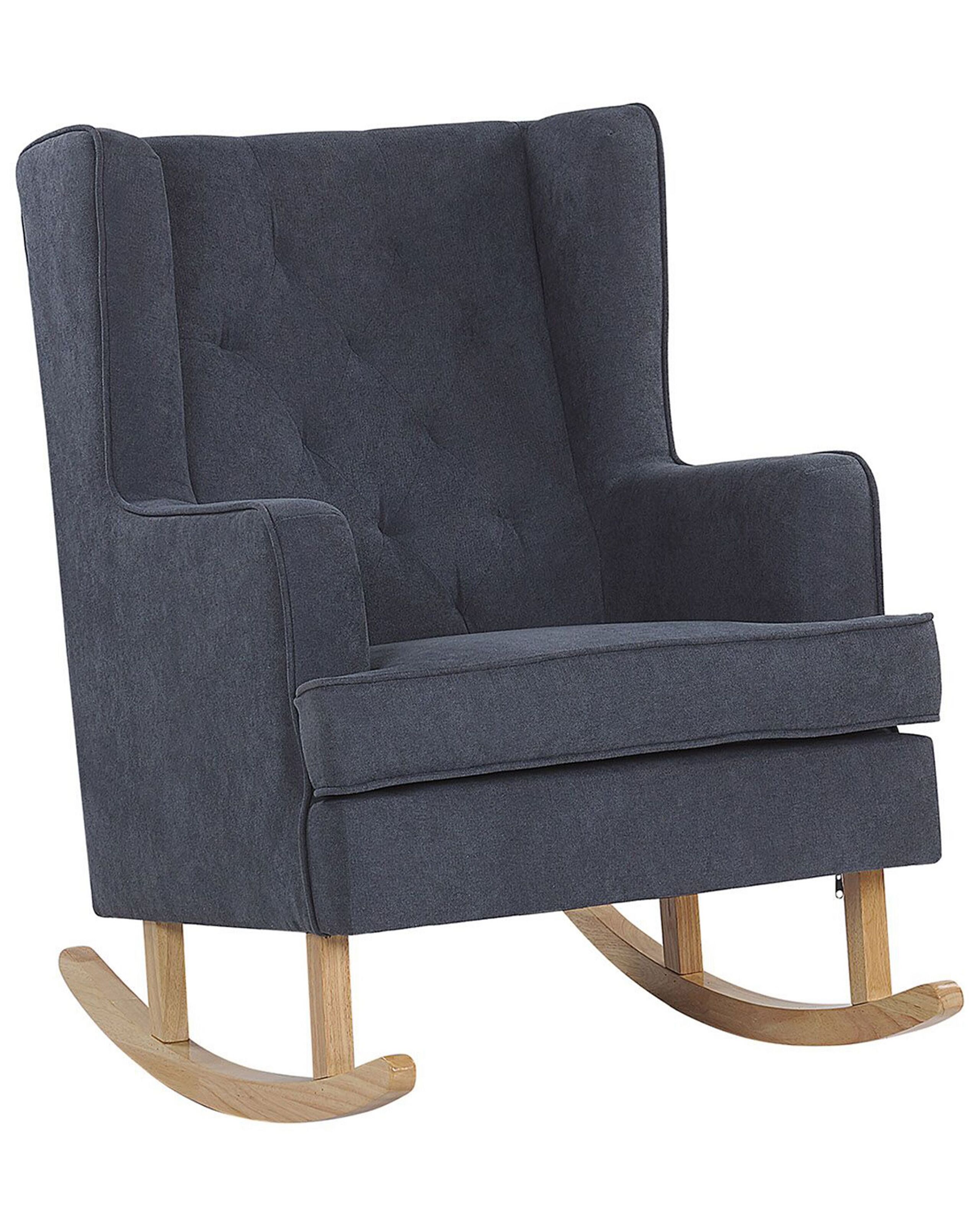 Fabric Rocking Chair Grey TRONDHEIM II - Gemini Interiors