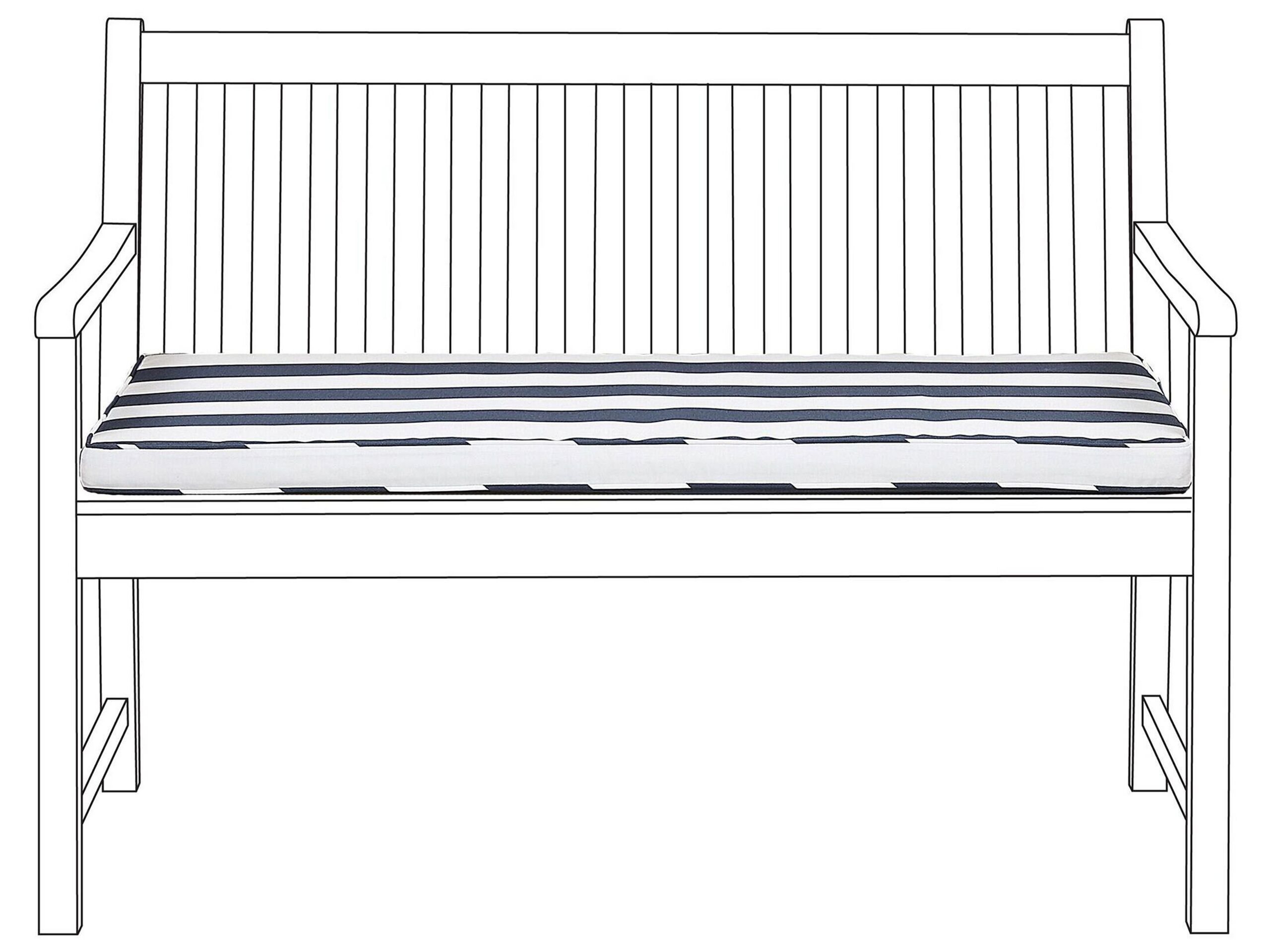 Bench Seat Pad Cushion 112 x 54 cm Blue and White VIVARA - Gemini Interiors
