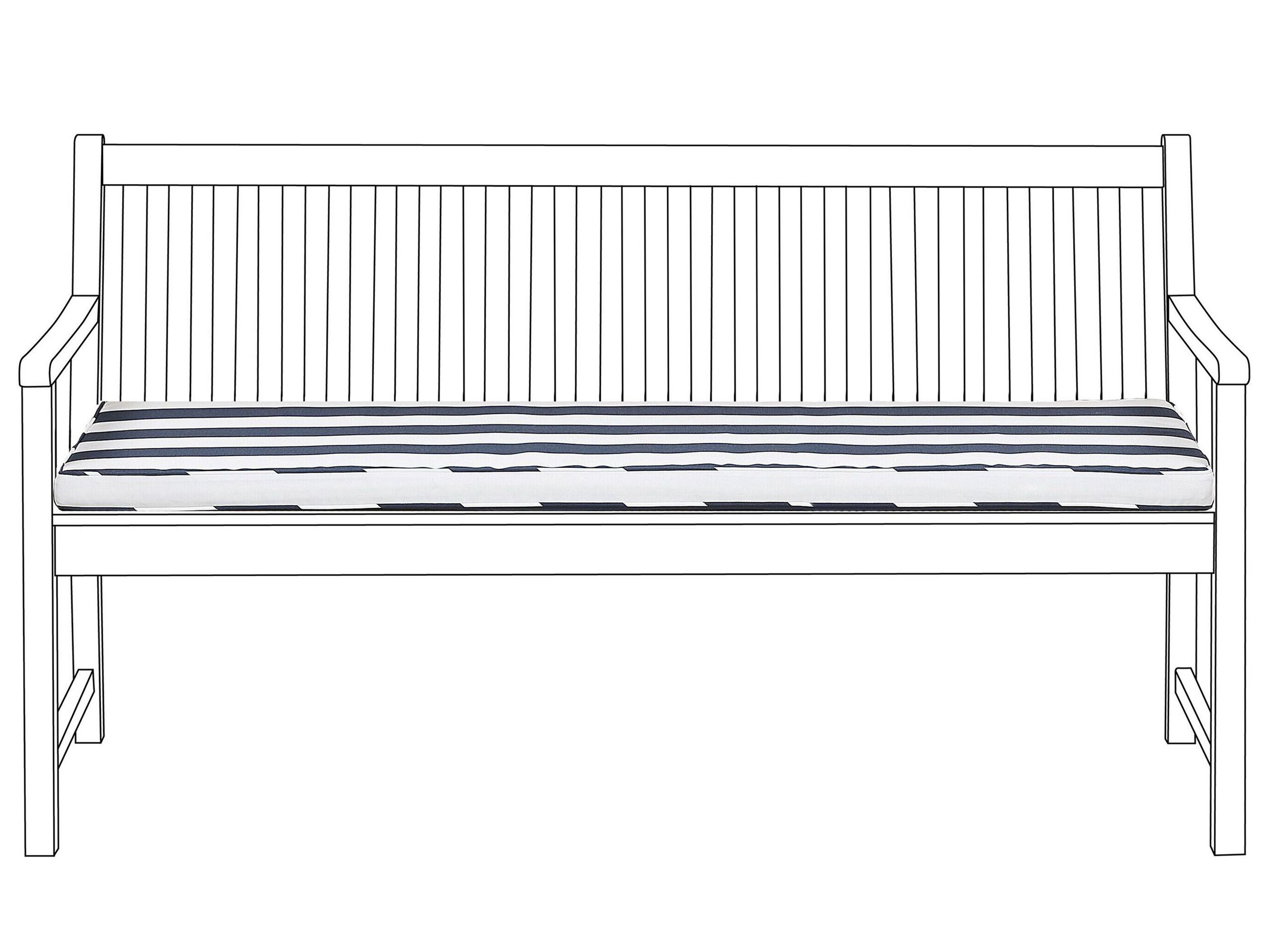 Bench Seat Pad Cushion 152 x 54 cm Blue and White VIVARA - Gemini Interiors