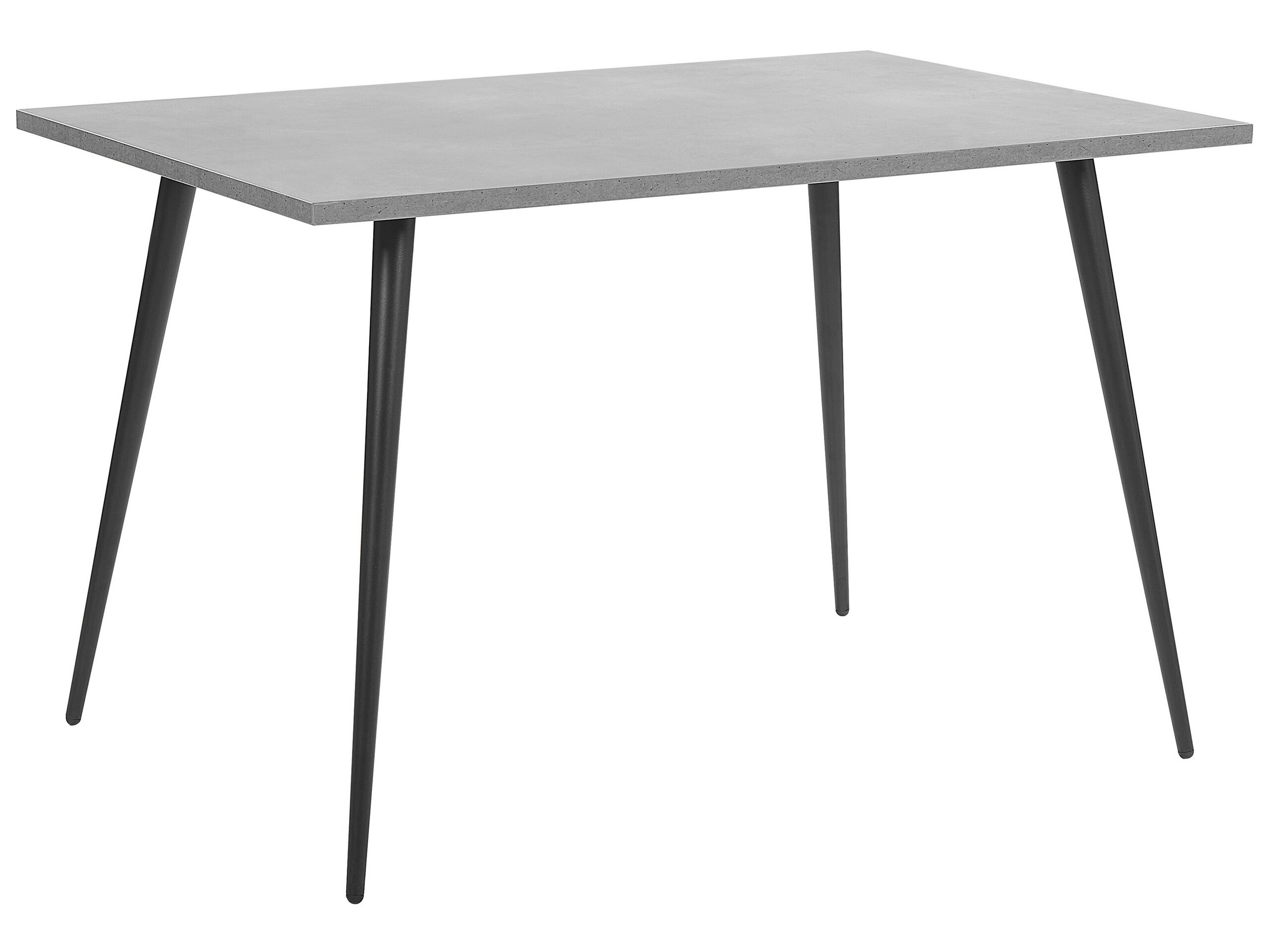 Dining Table 120 x 80 cm Concrete Effect with Black SANTIAGO - Gemini Interiors