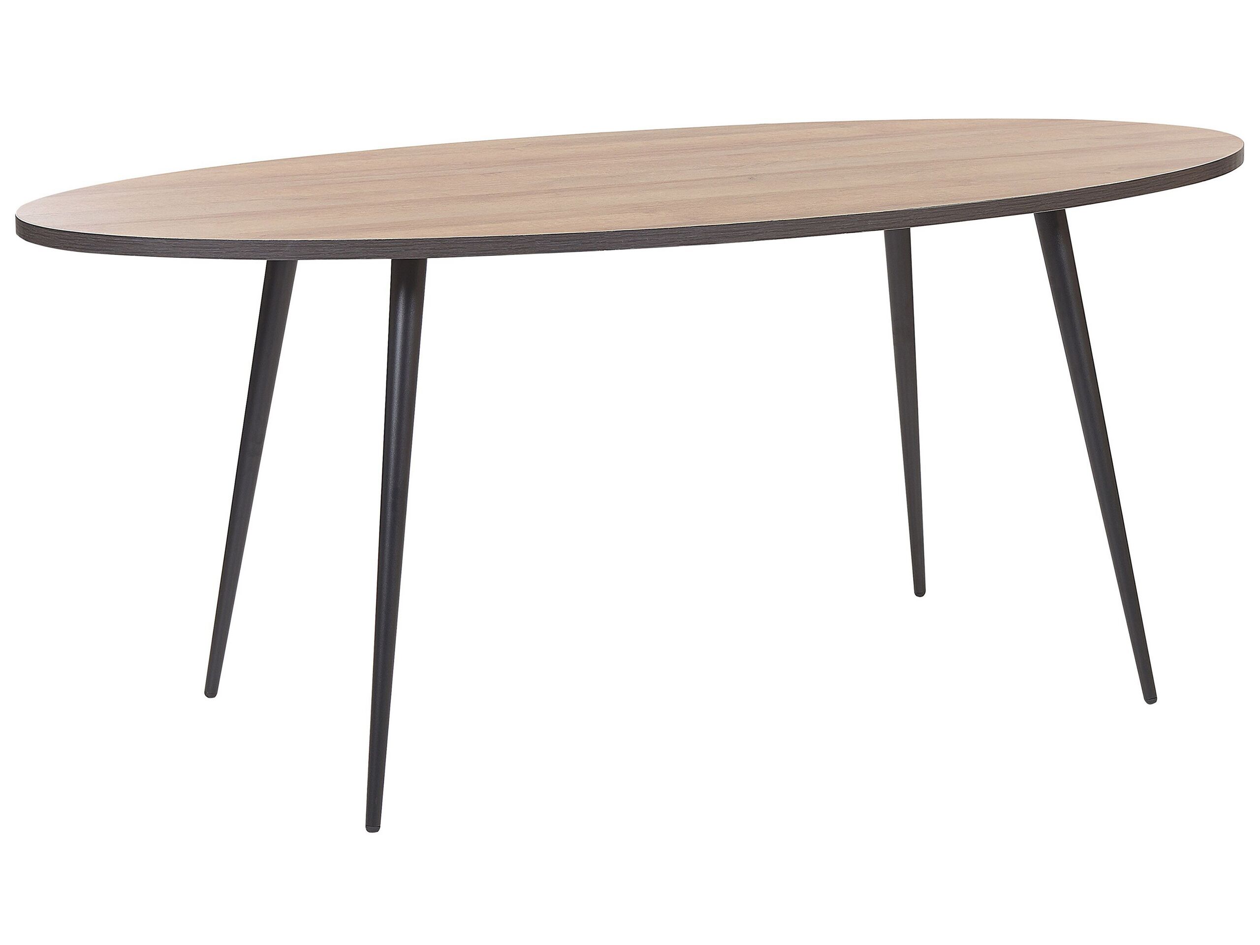 Oval Dining Table 180 x 90 cm Dark Wood with Black OTTAWA - Gemini Interiors