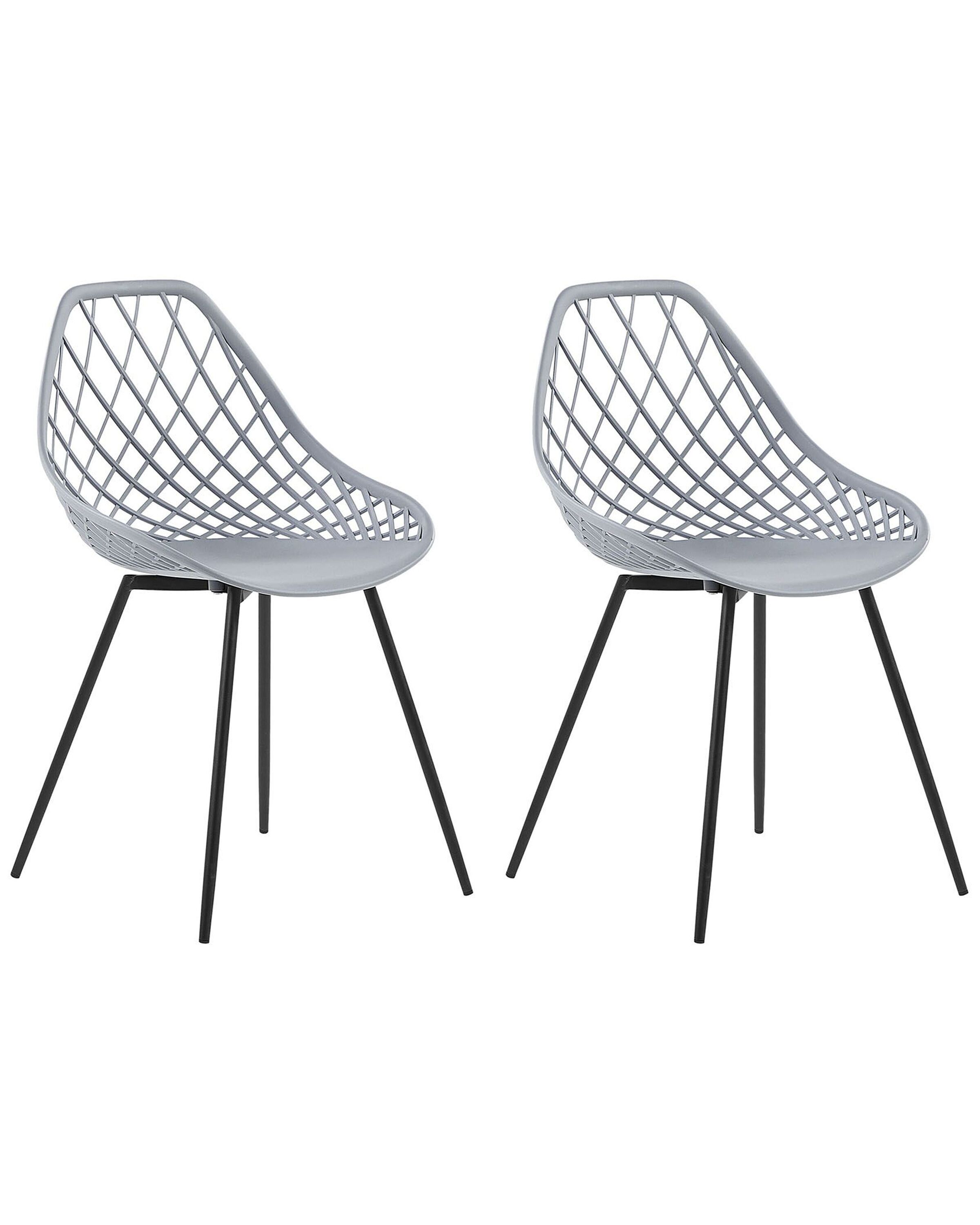 Set of 2 Dining Chairs Grey CANTON - Gemini Interiors