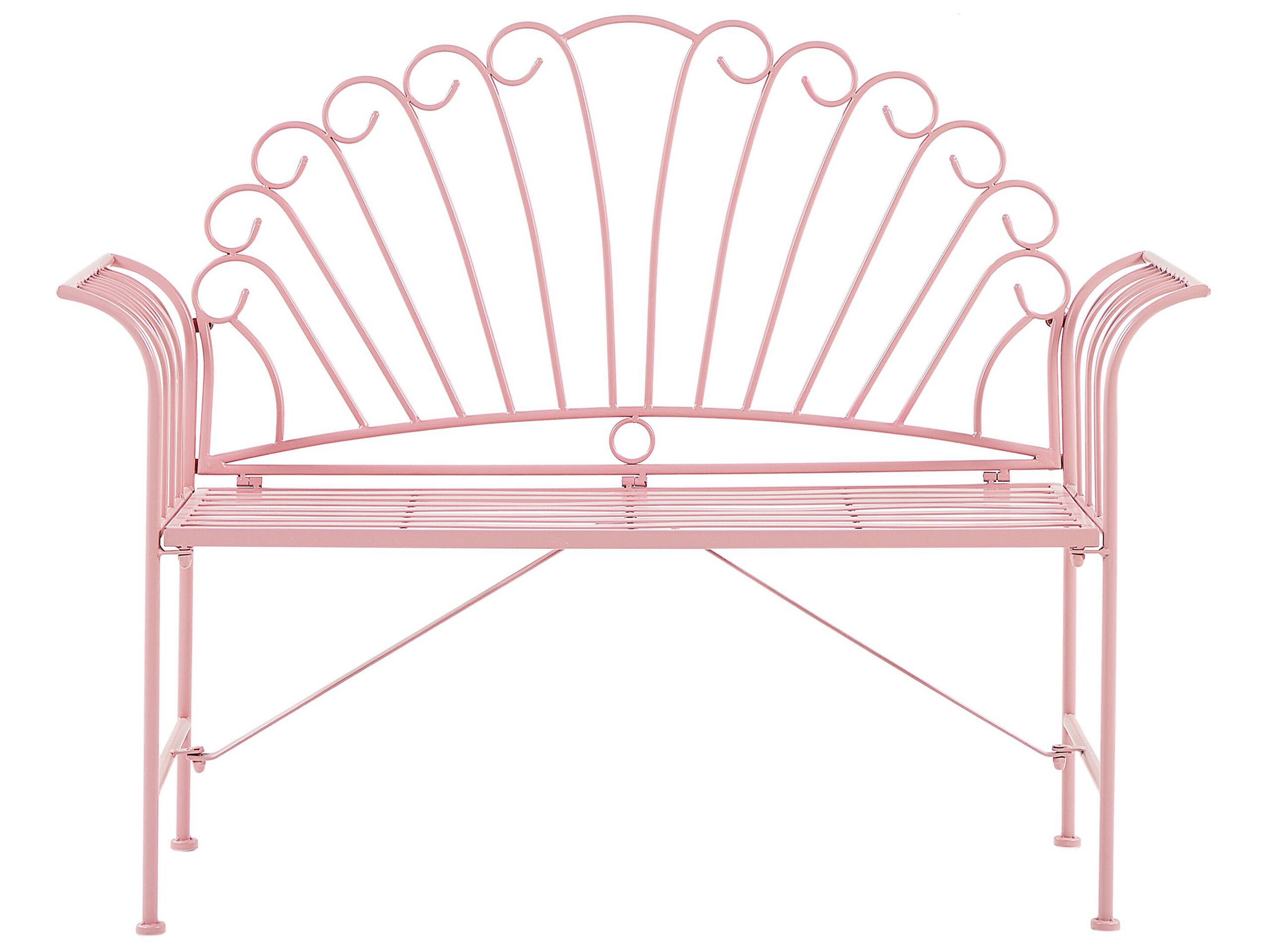Metal Garden Bench Pink 125 cm CAVINIA - Gemini Interiors