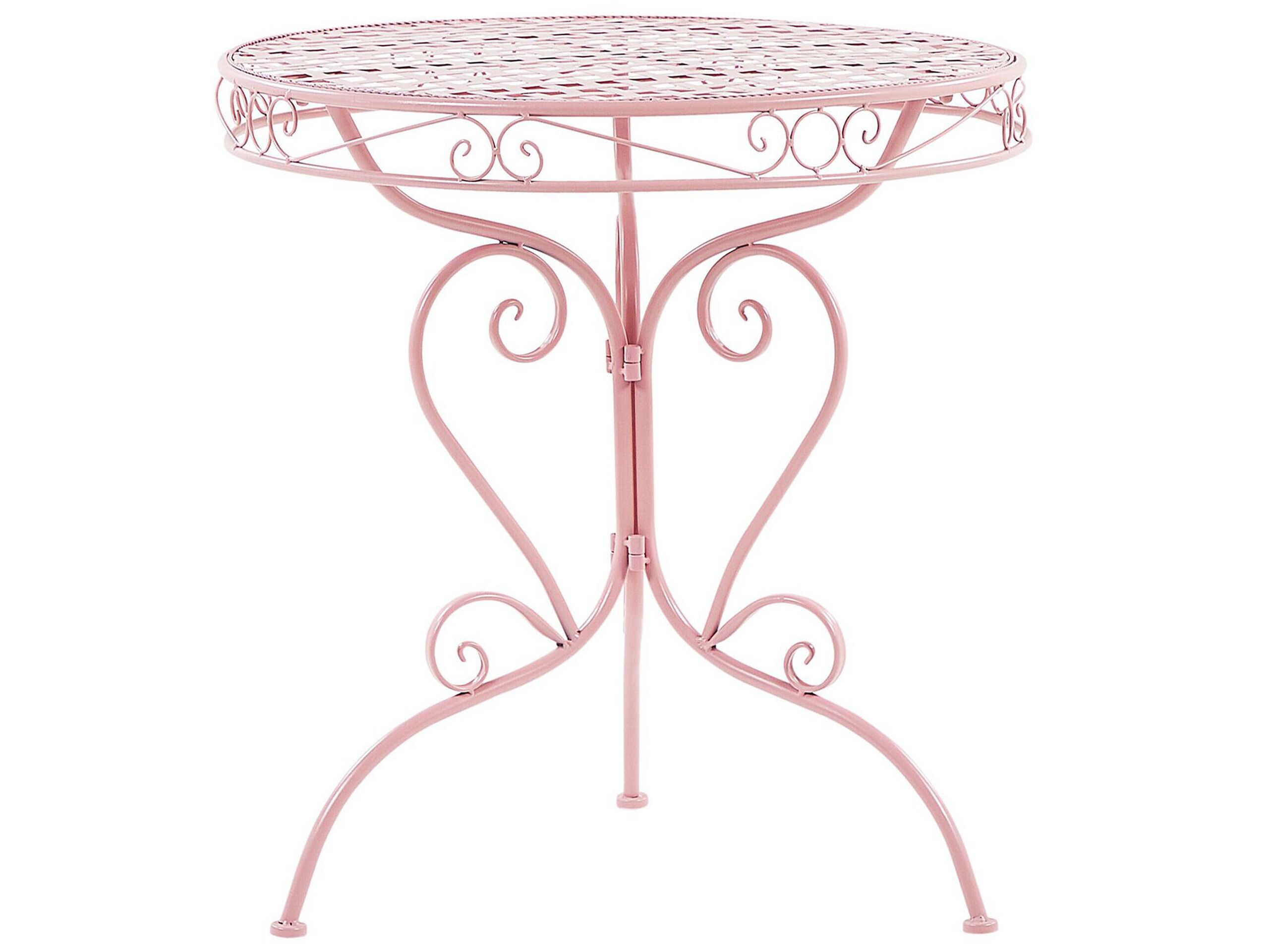 Metal Garden Bistro Table Ã ̧ 70 cm Pink ALBINIA - Gemini Interiors