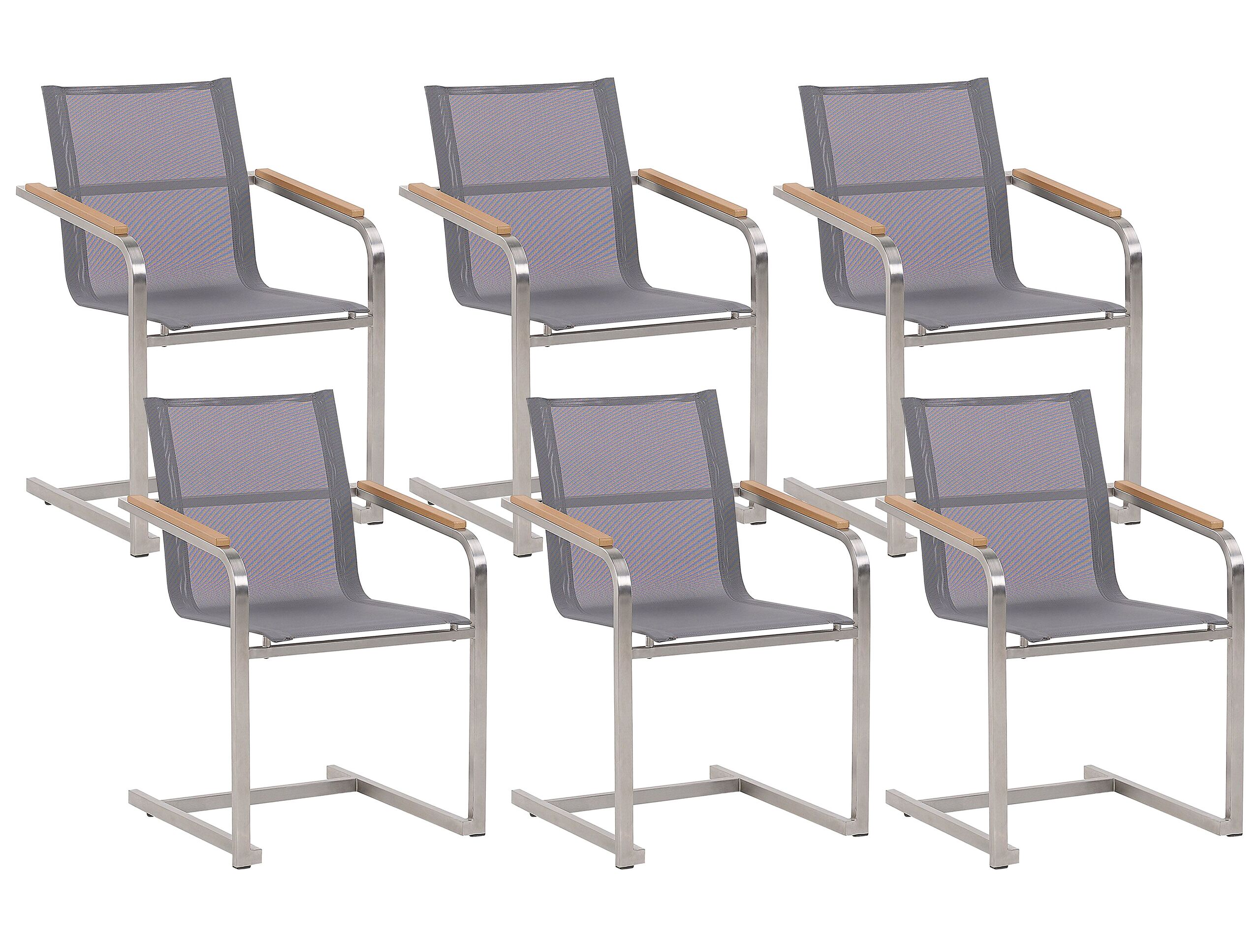 Set of 6 Garden Chairs Grey COSOLETO - Gemini Interiors
