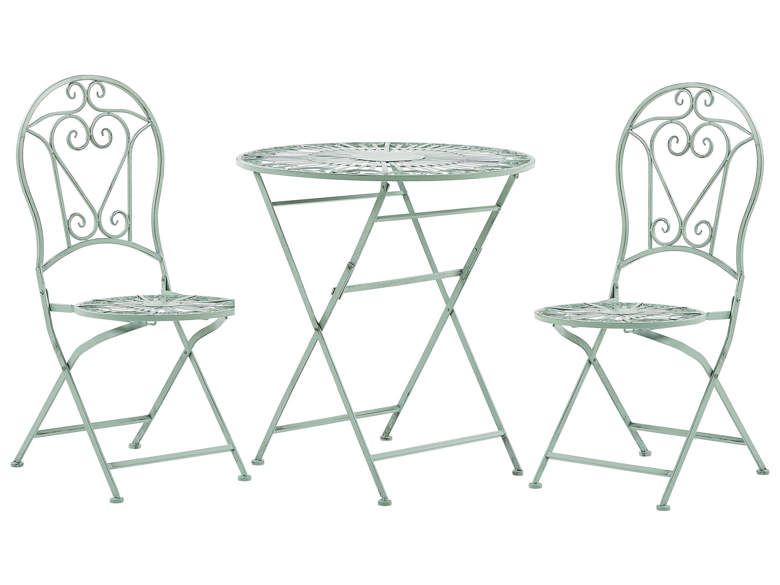 Metal Garden Bistro Set Green TRENTO - Gemini Interiors