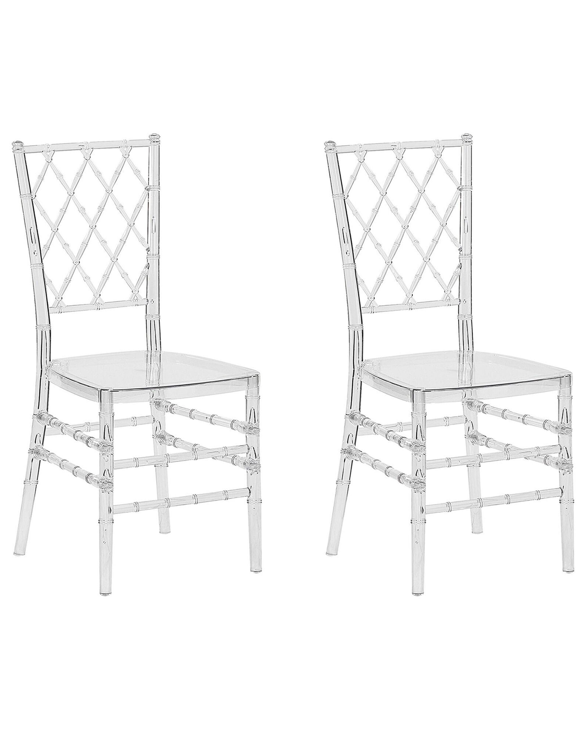 Set of 2 Accent Chairs Transparent CLARION - Gemini Interiors