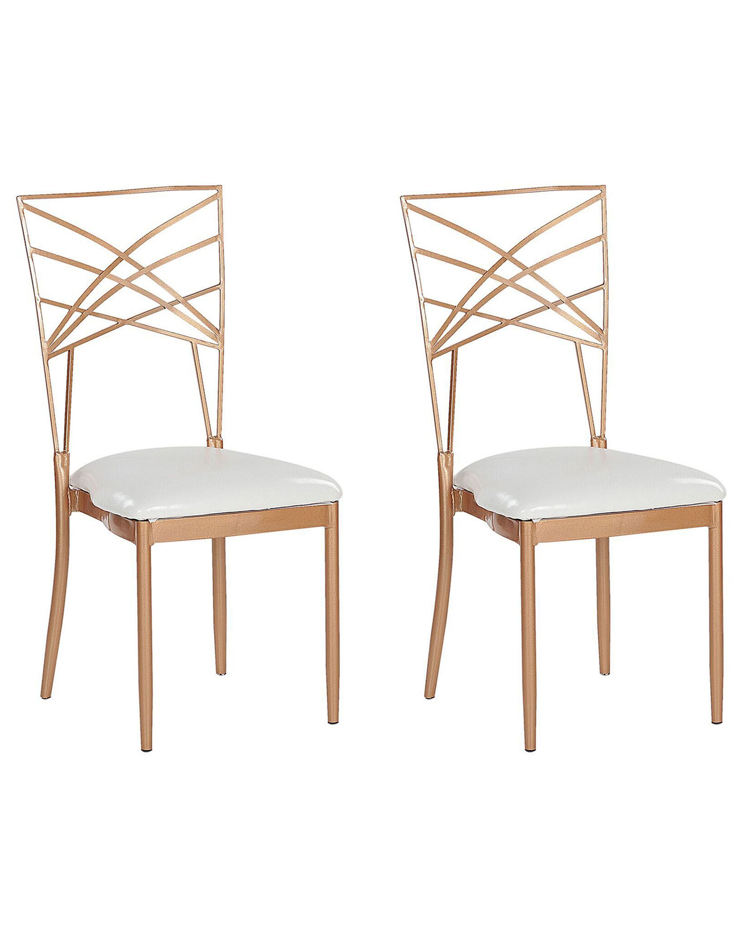 Set of 2 Dining Chairs Rose Gold GIRARD - Gemini Interiors