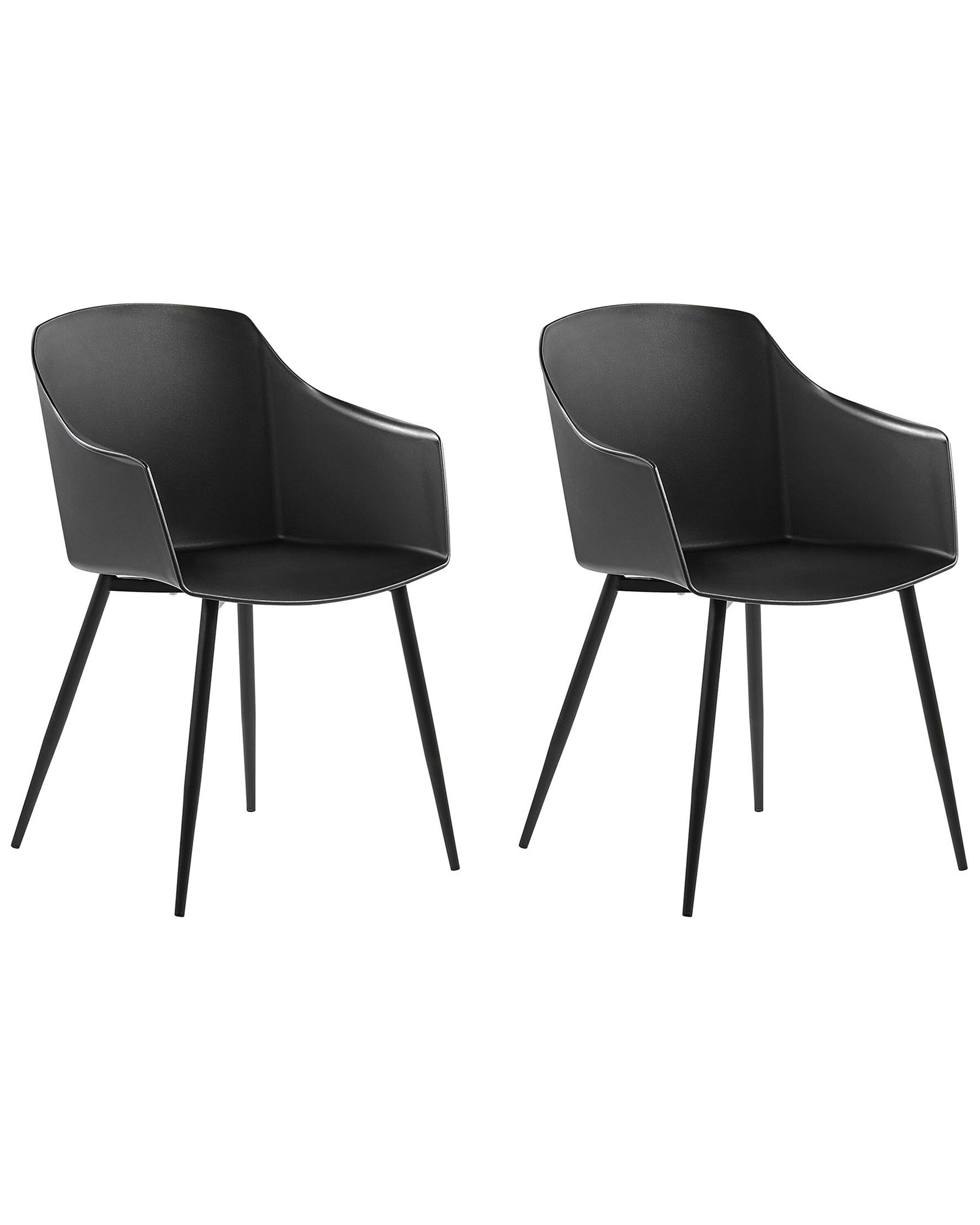 Set of 2 Dining Chairs Black FONDA - Gemini Interiors