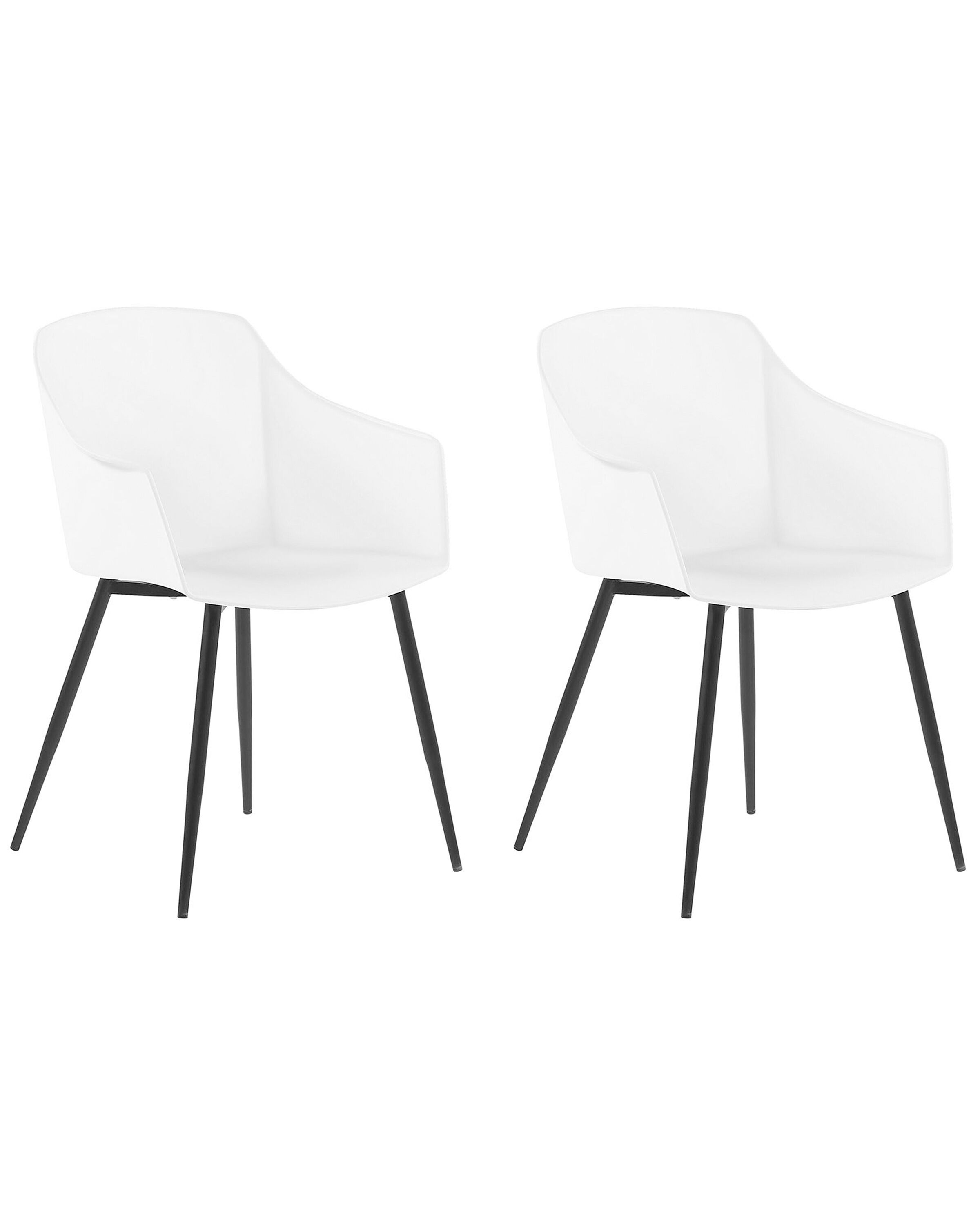 Set of 2 Dining Chairs White FONDA - Gemini Interiors