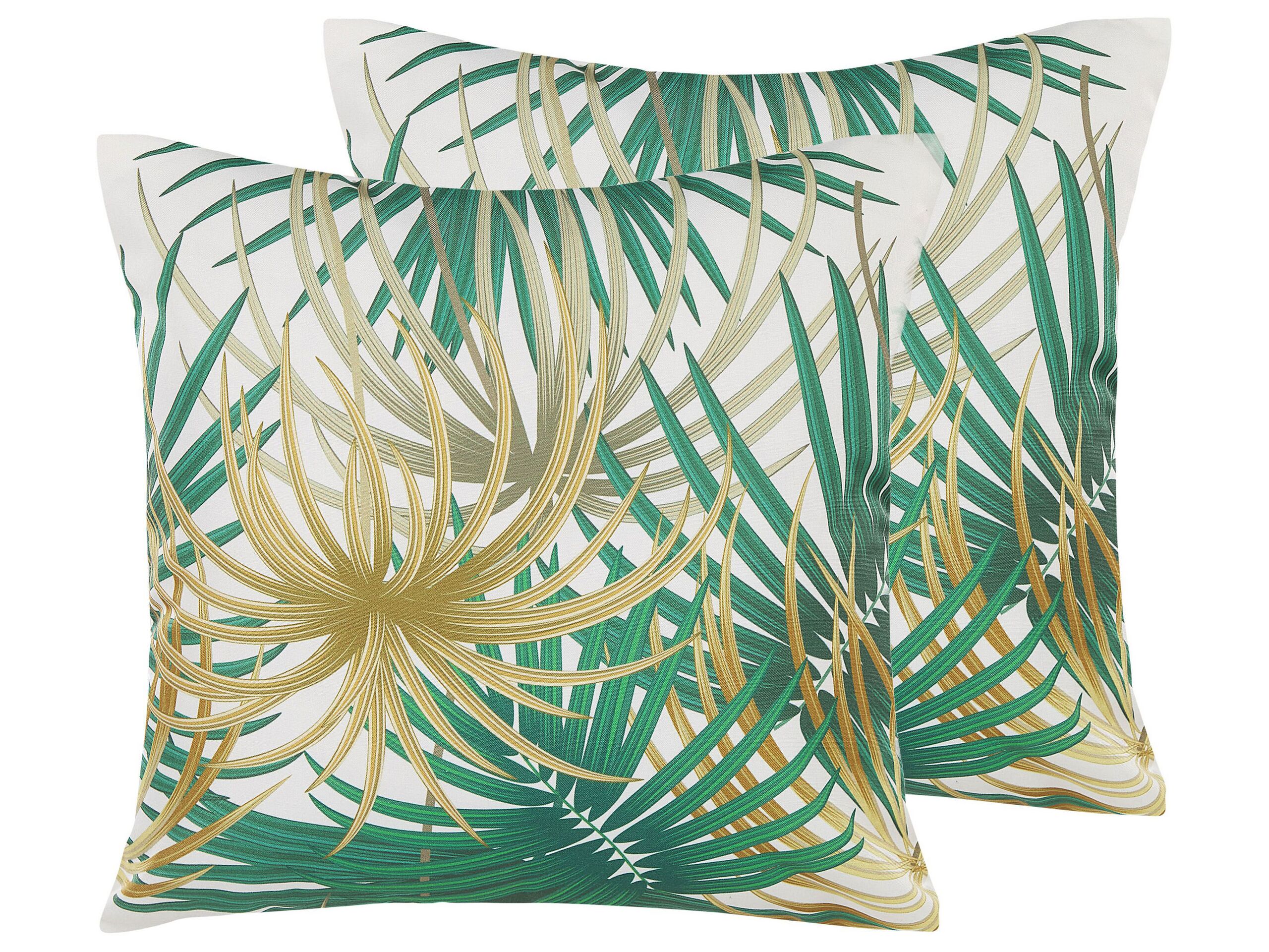 Set of 2 Outdoor Cushion Palm Leaf Motif 45 x 45 cm Multicolour GAIANA - Gemini Interiors
