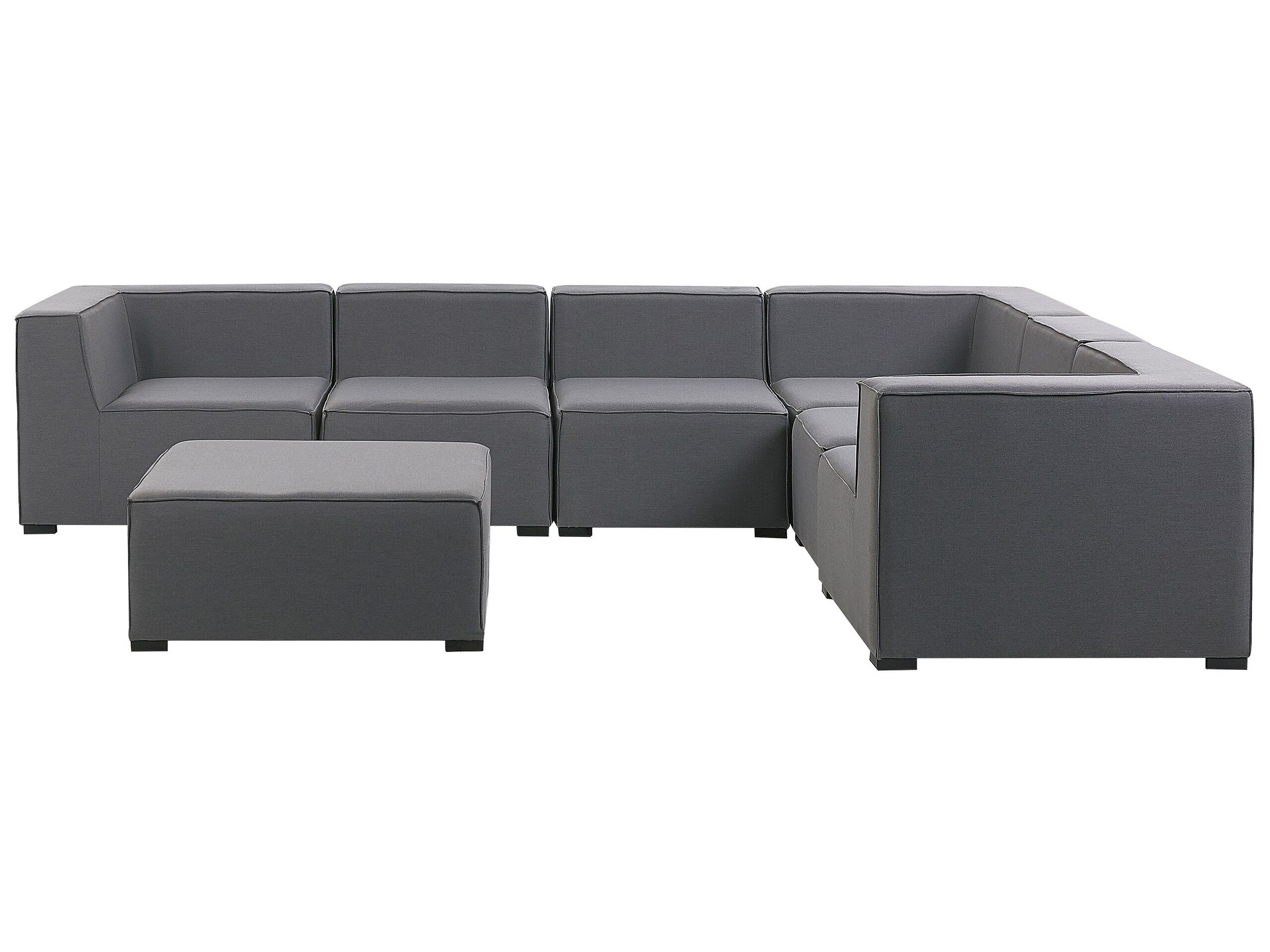 Left Hand 7 Seater Modular Garden Corner Sofa Set Grey AREZZO - Gemini Interiors
