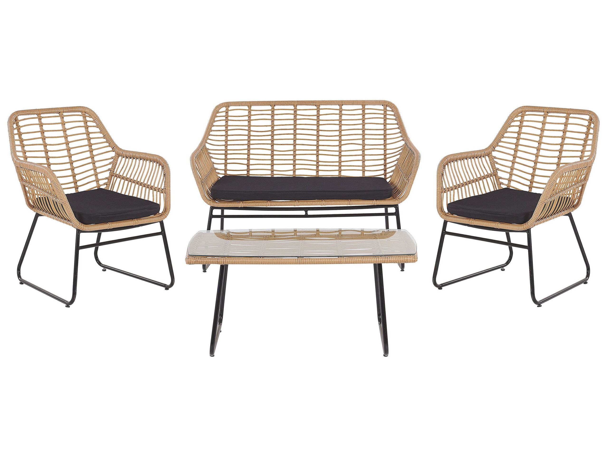 4 Seater PE Rattan Garden Sofa Set Natural MINORI - Gemini Interiors