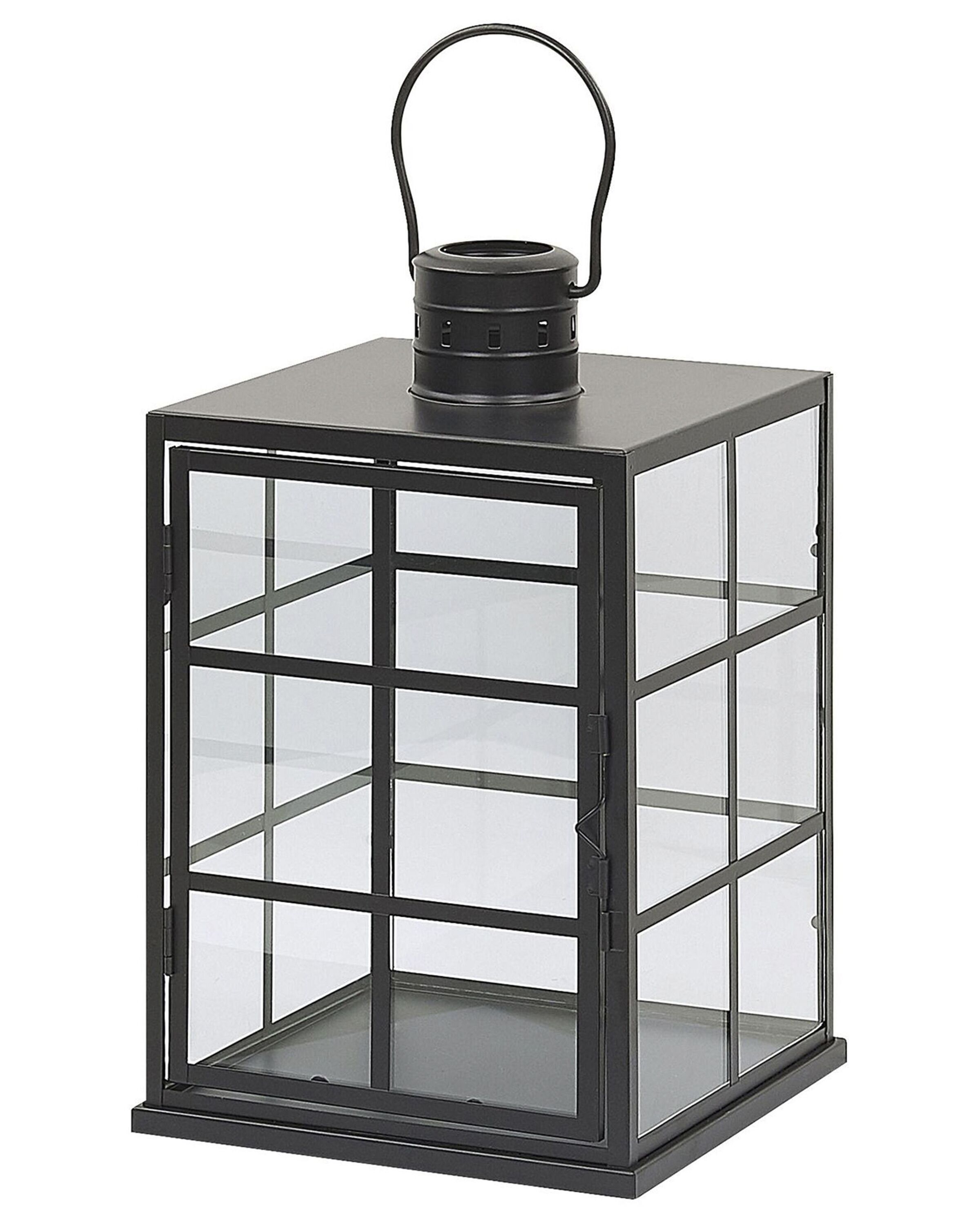 Metal Candle Lantern 33 cm Black BINTAN - Gemini Interiors