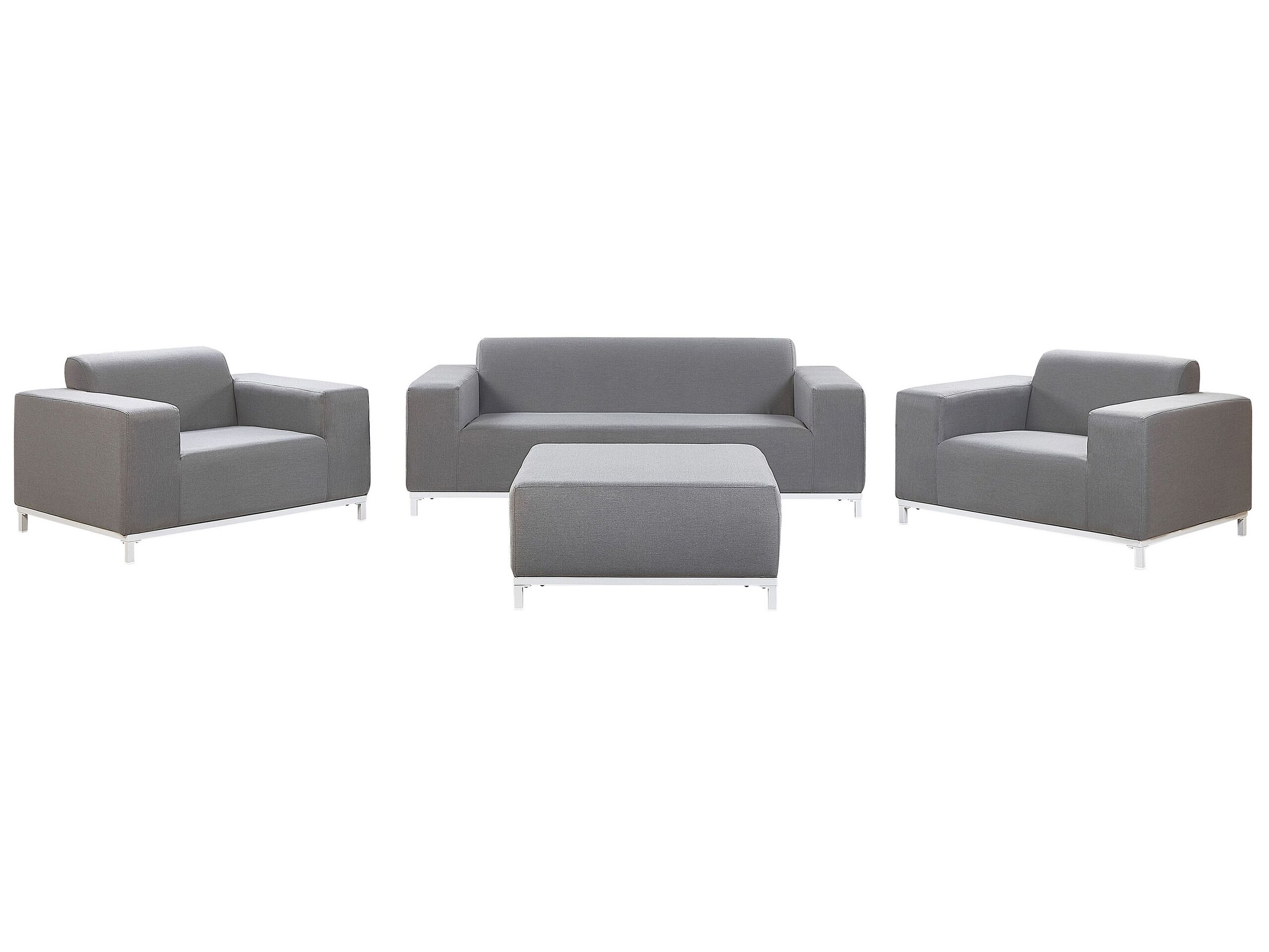 5 Seater Garden Sofa Set Grey with White ROVIGO - Gemini Interiors
