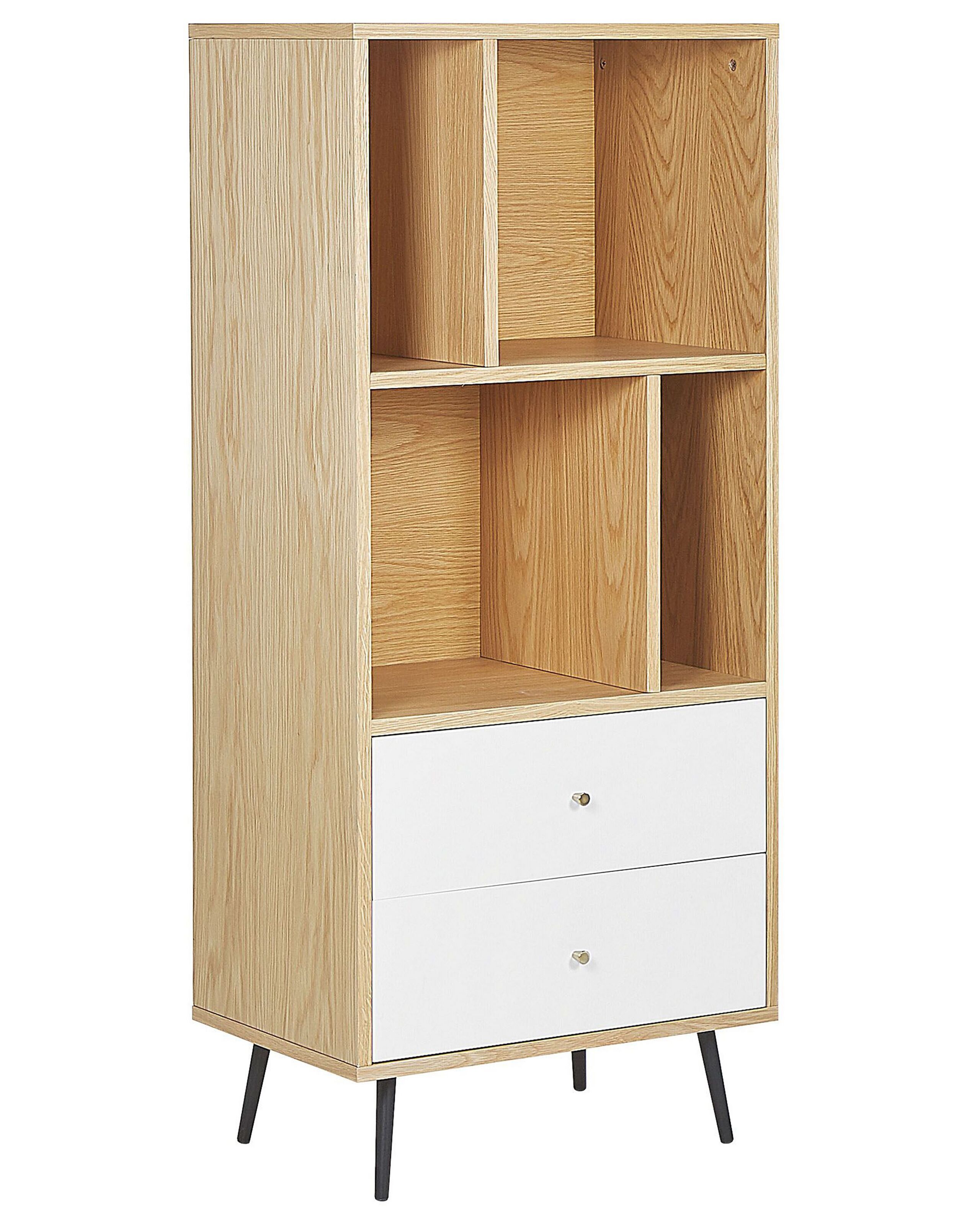 Bookcase Light Wood and White RICHMOND - Gemini Interiors