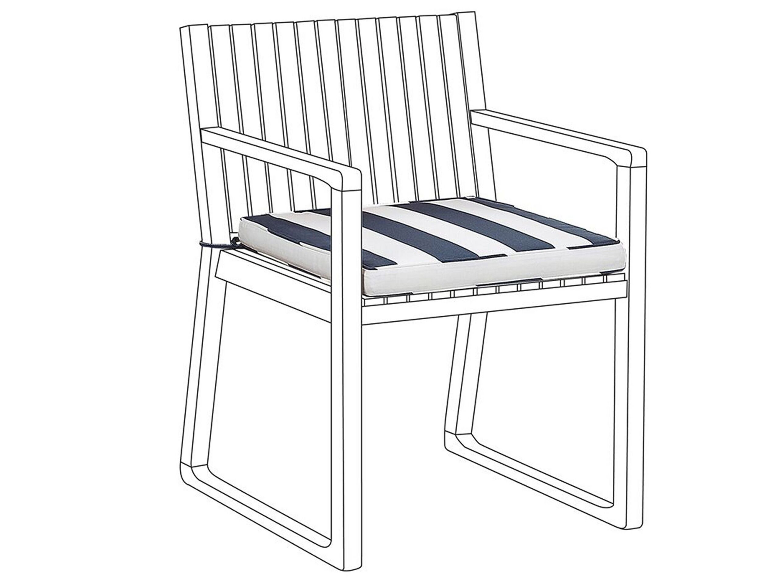 Outdoor Seat Pad Cushion Navy Blue and White SASSARI - Gemini Interiors