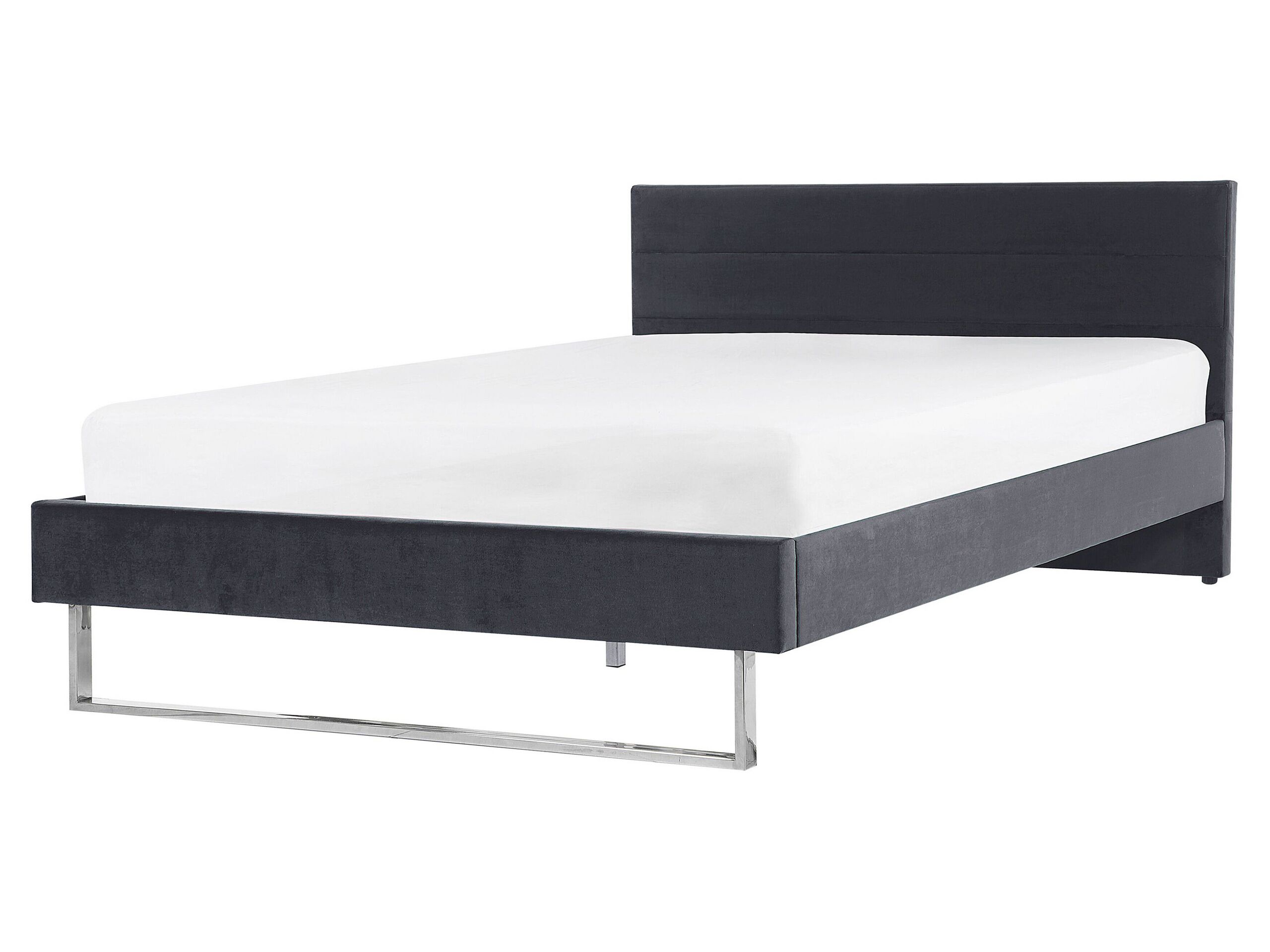 Velvet EU King Size Bed Grey BELLOU - Gemini Interiors