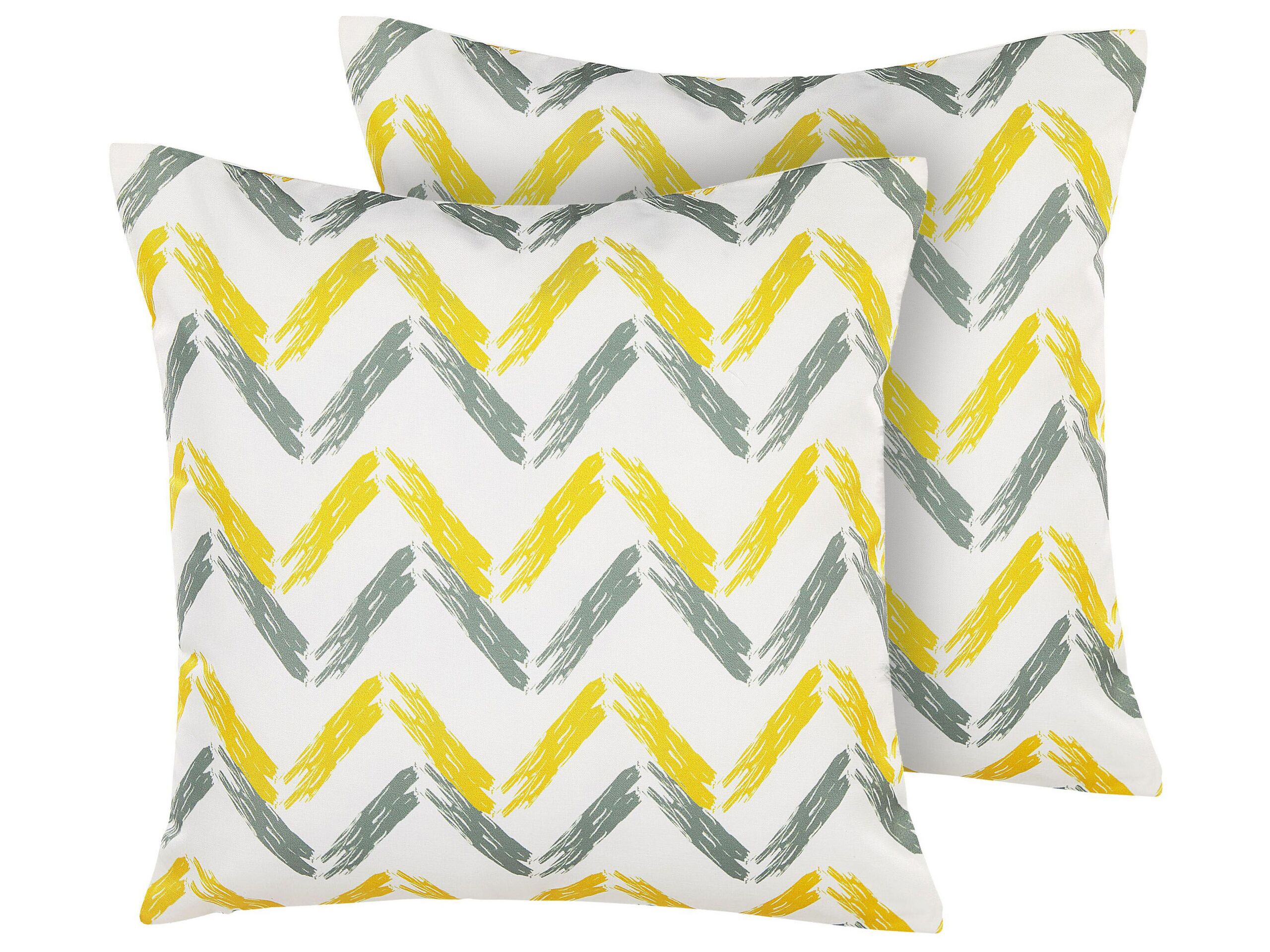 Set of 2 Outdoor Cushions Chevron Pattern 45 x 45 cm Multicolour AFFILE - Gemini Interiors