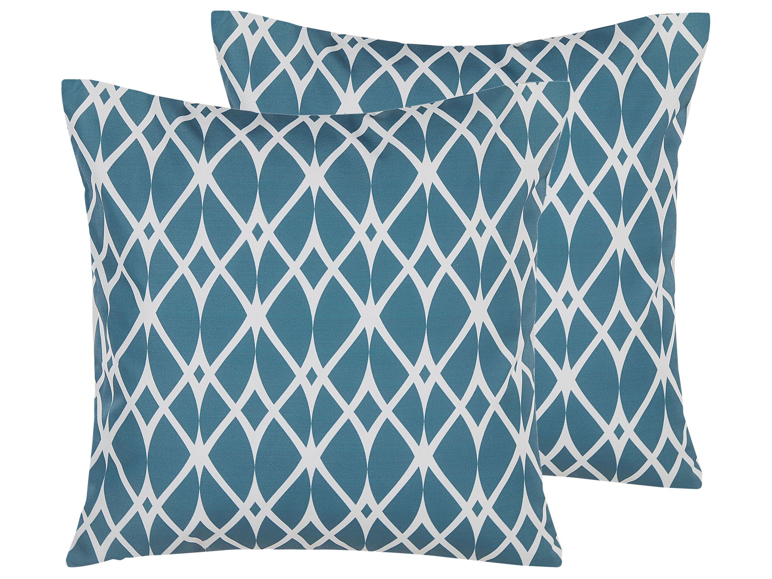 Set of 2 Outdoor Cushions 45 x 45 cm Blue ANAGNI - Gemini Interiors