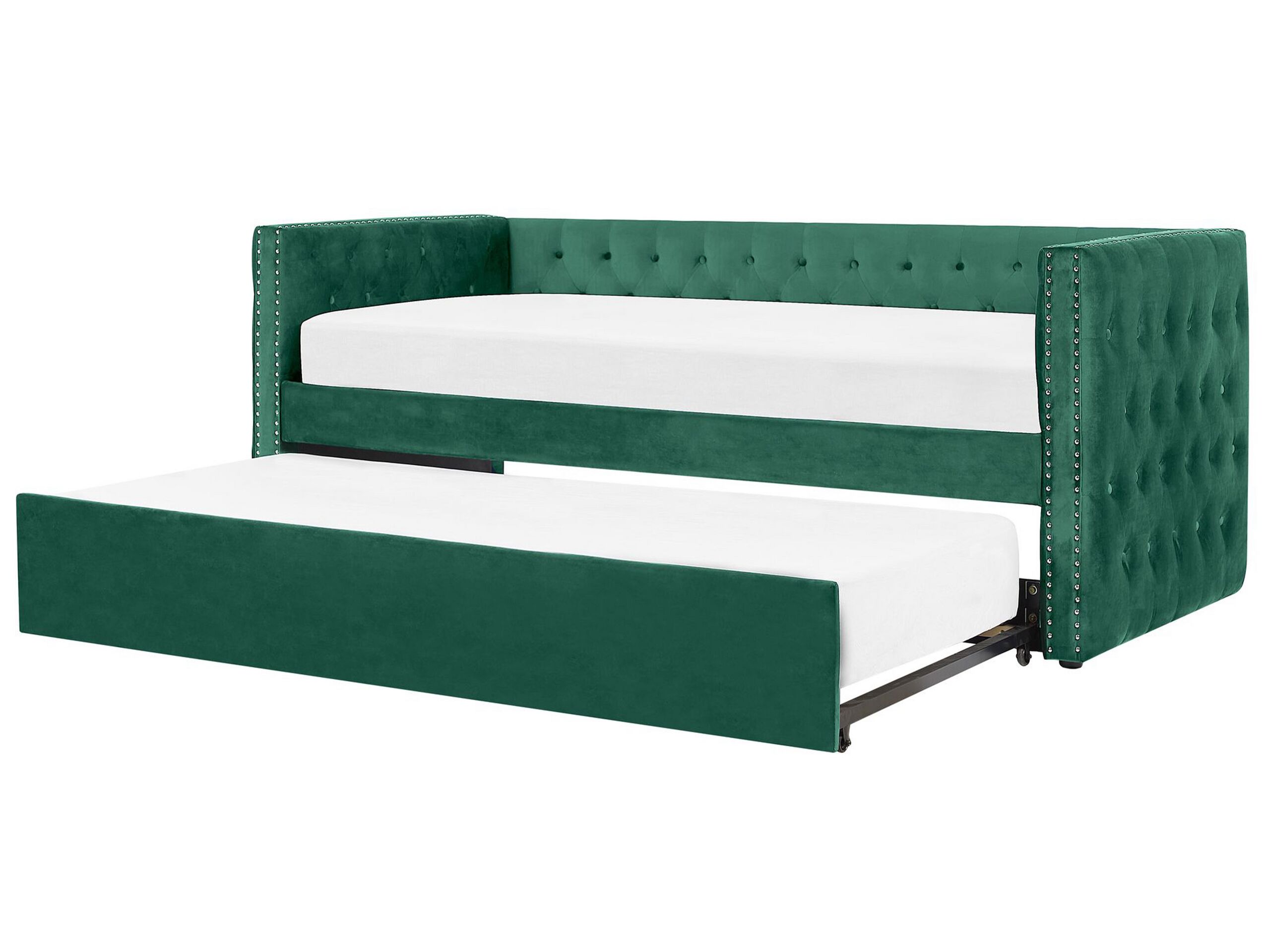 Velvet EU Single Trundle Bed Green GASSIN - Gemini Interiors