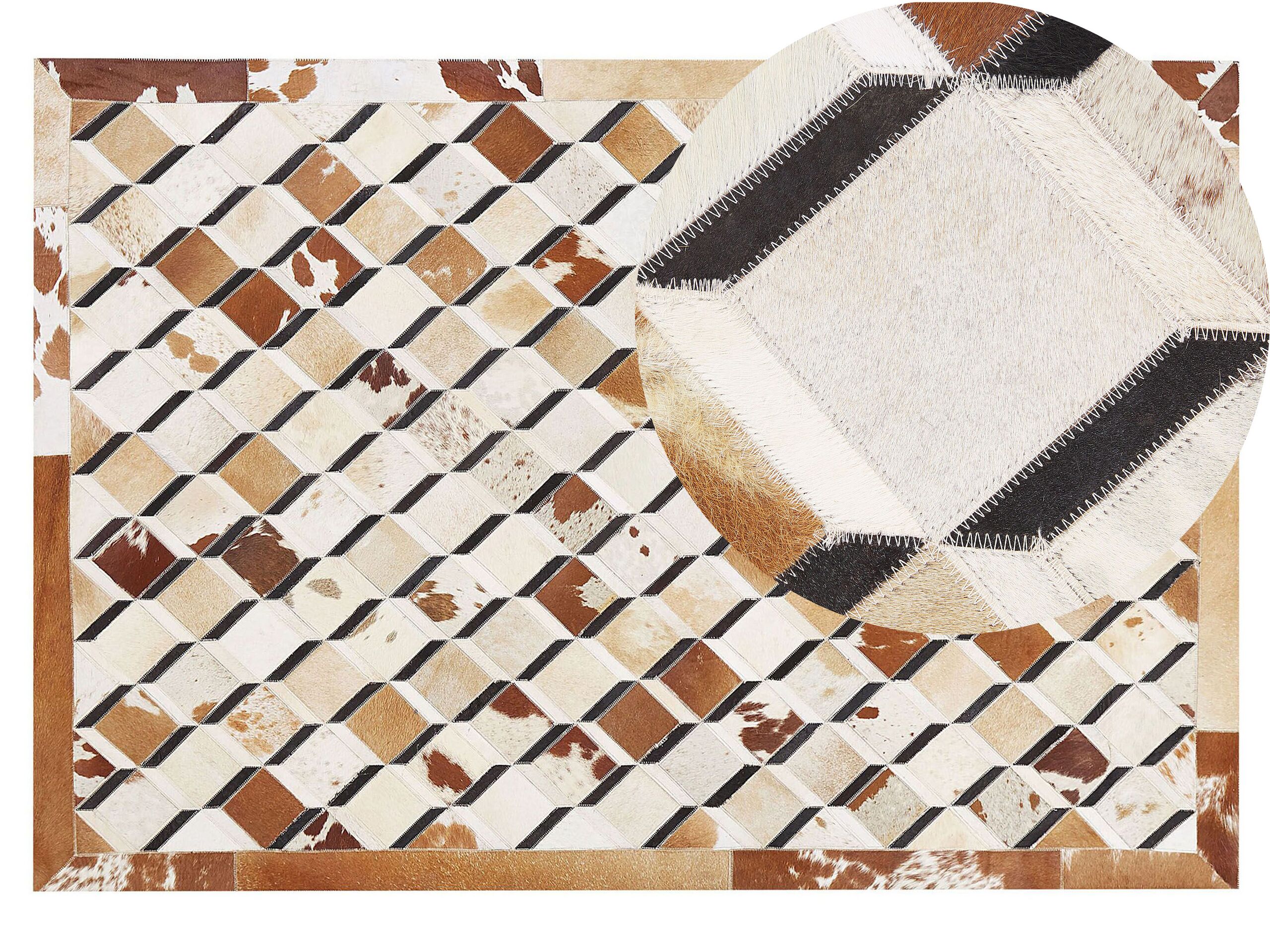 Cowhide Area Rug 140x200cm Brown - Gemini Interiors