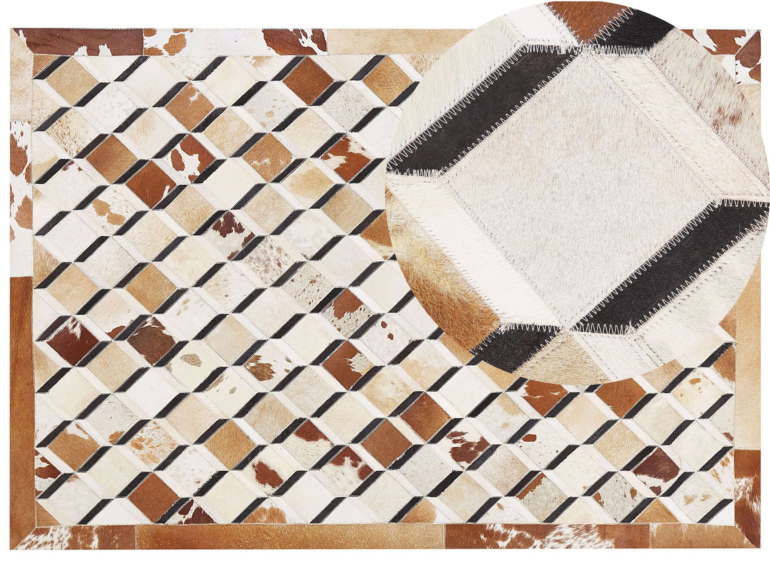 Cowhide Area Rug 160x230cm Brown - Gemini Interiors